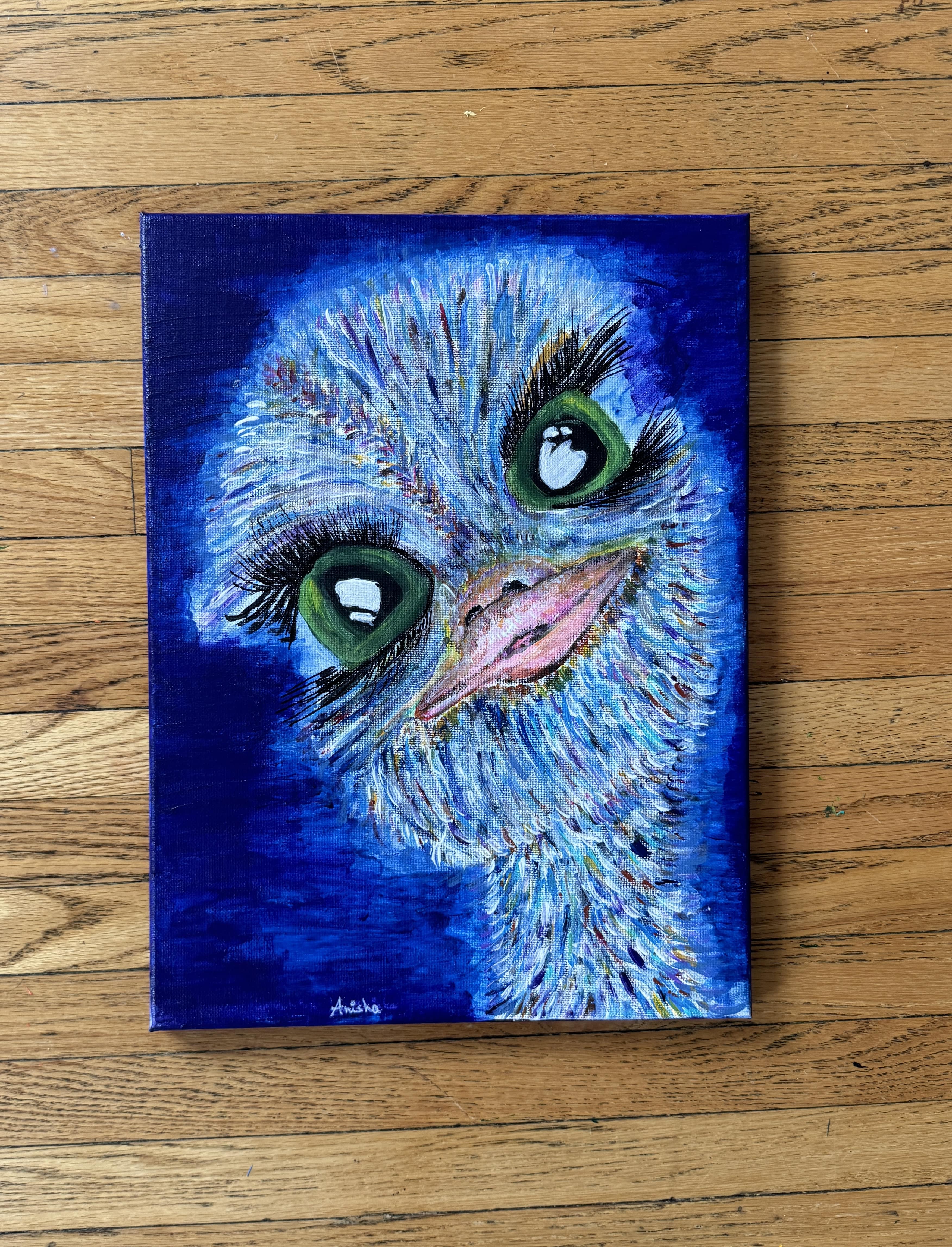 Ostrich Acrylic Painting