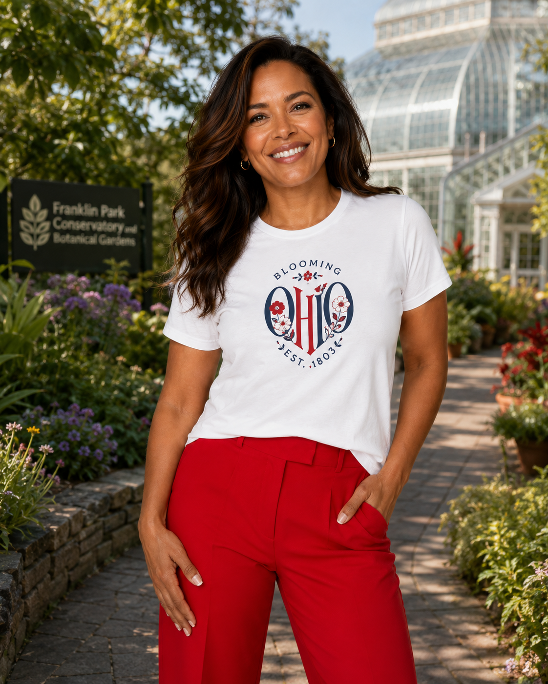 Ladies Blooming Ohio T-Shirt