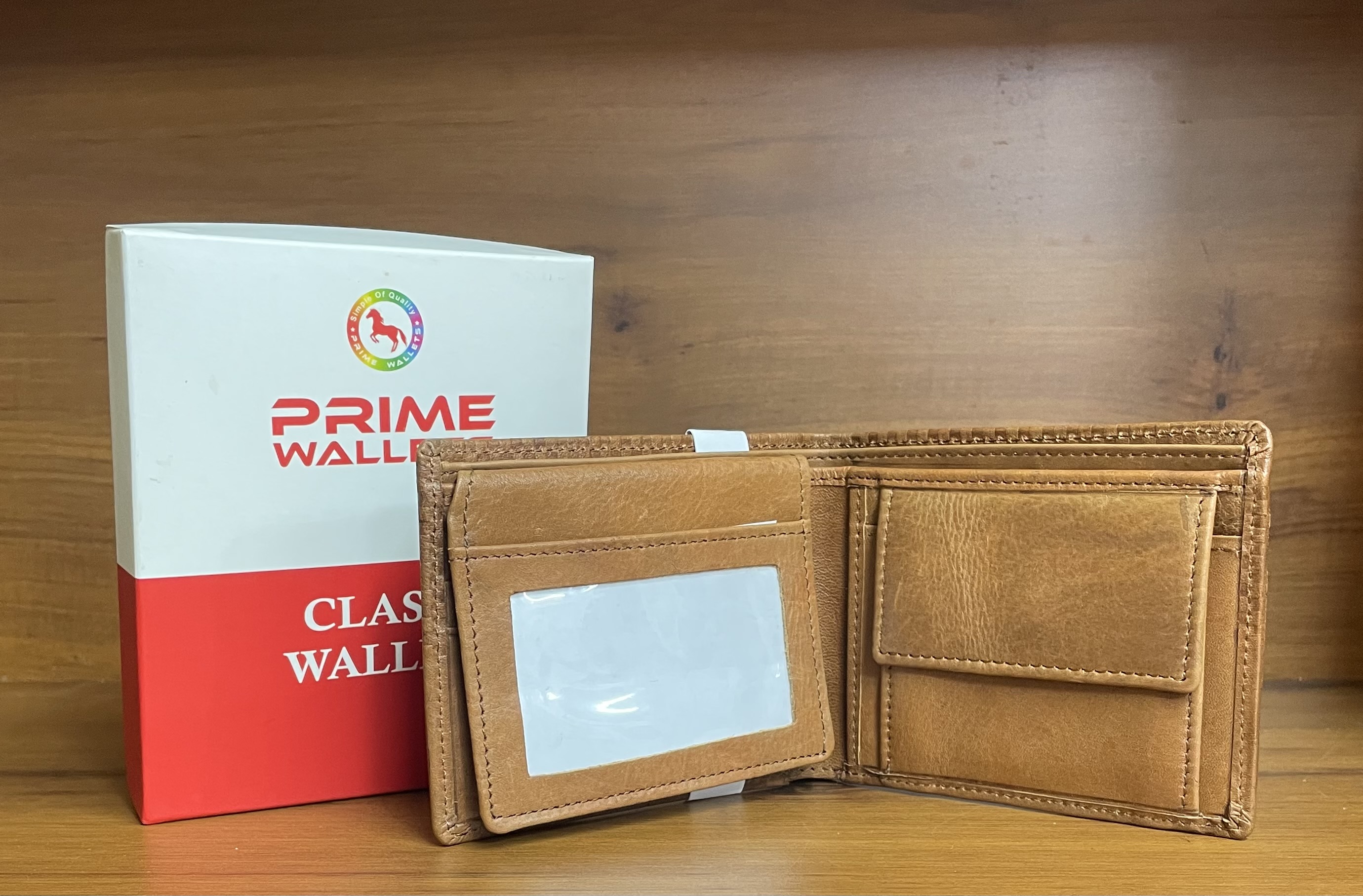 Prime Wallet - Tan Box Print