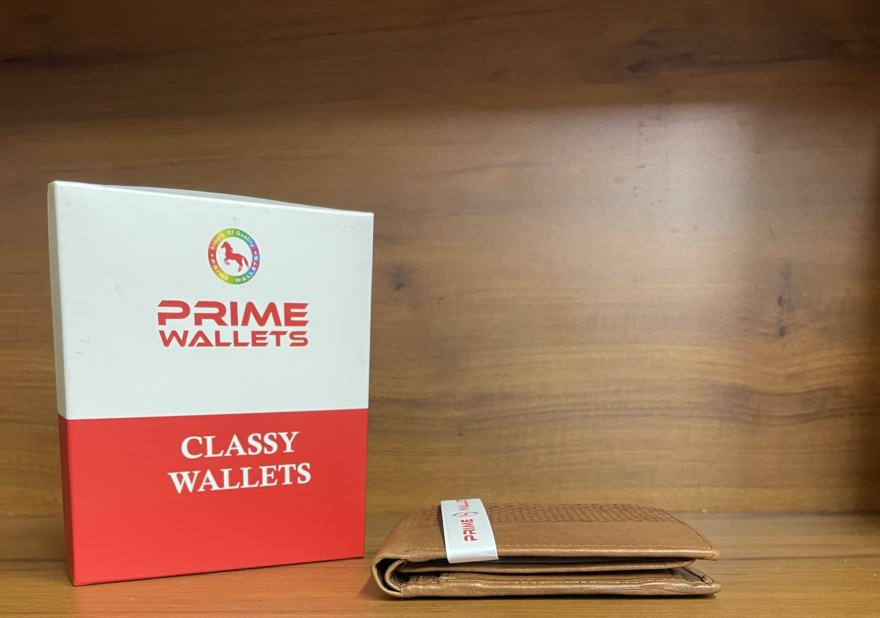 Prime Wallet - Tan Box Print