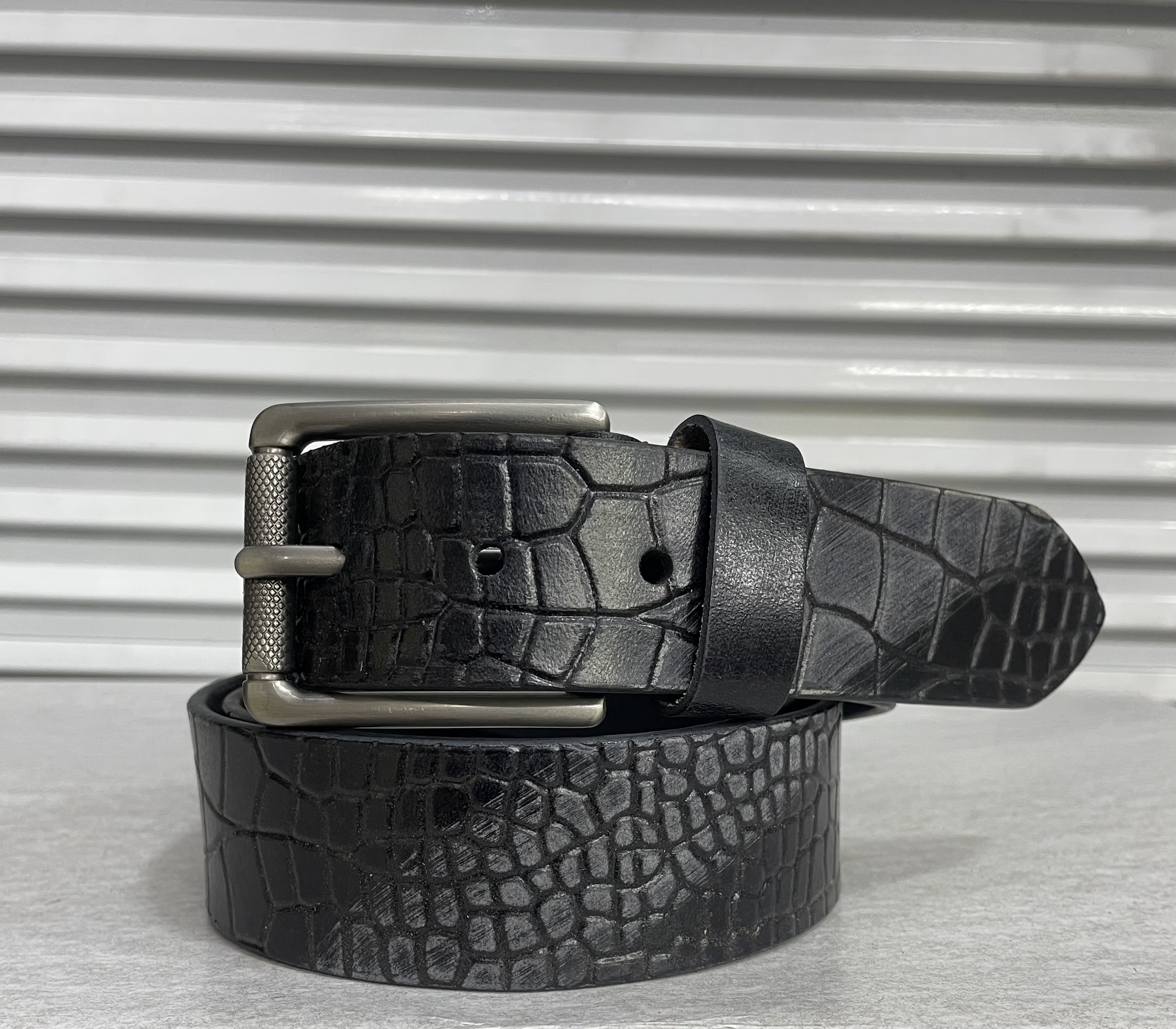 Primebelt - Croco Washer Black