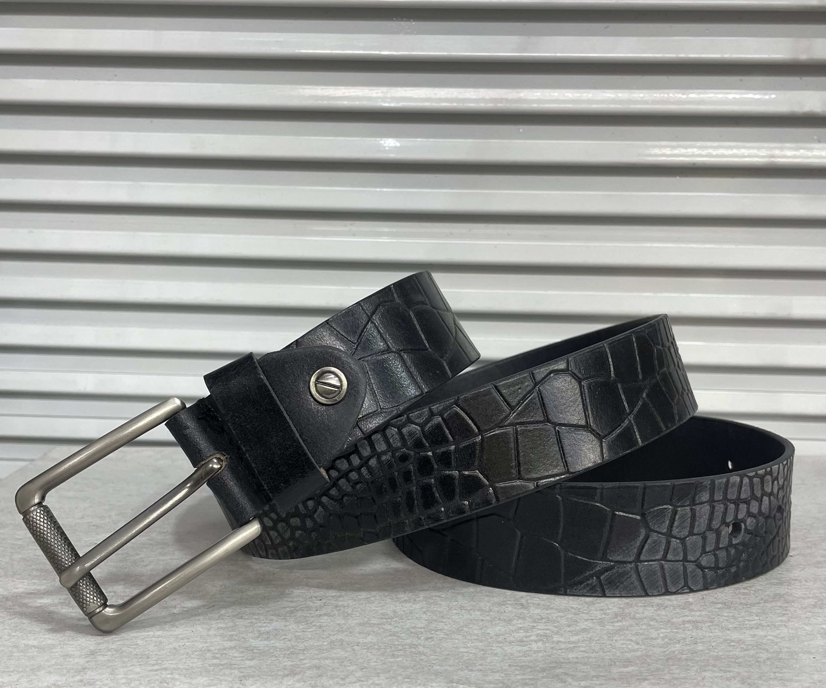 Primebelt - Croco Washer Black