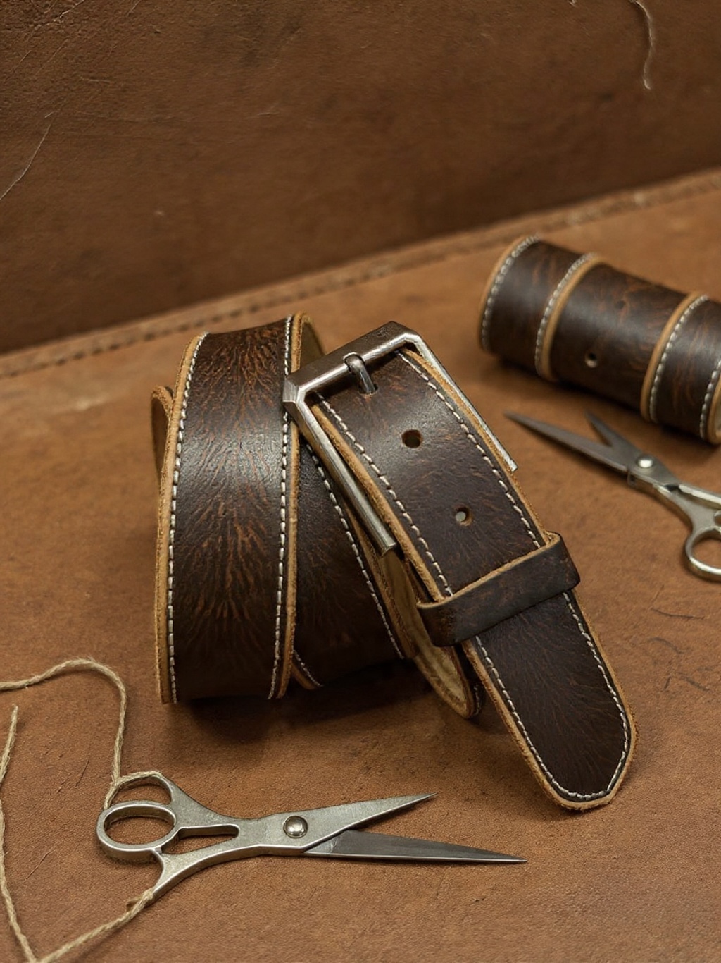 Primebelt - Stitched Maroon Casual Belt 