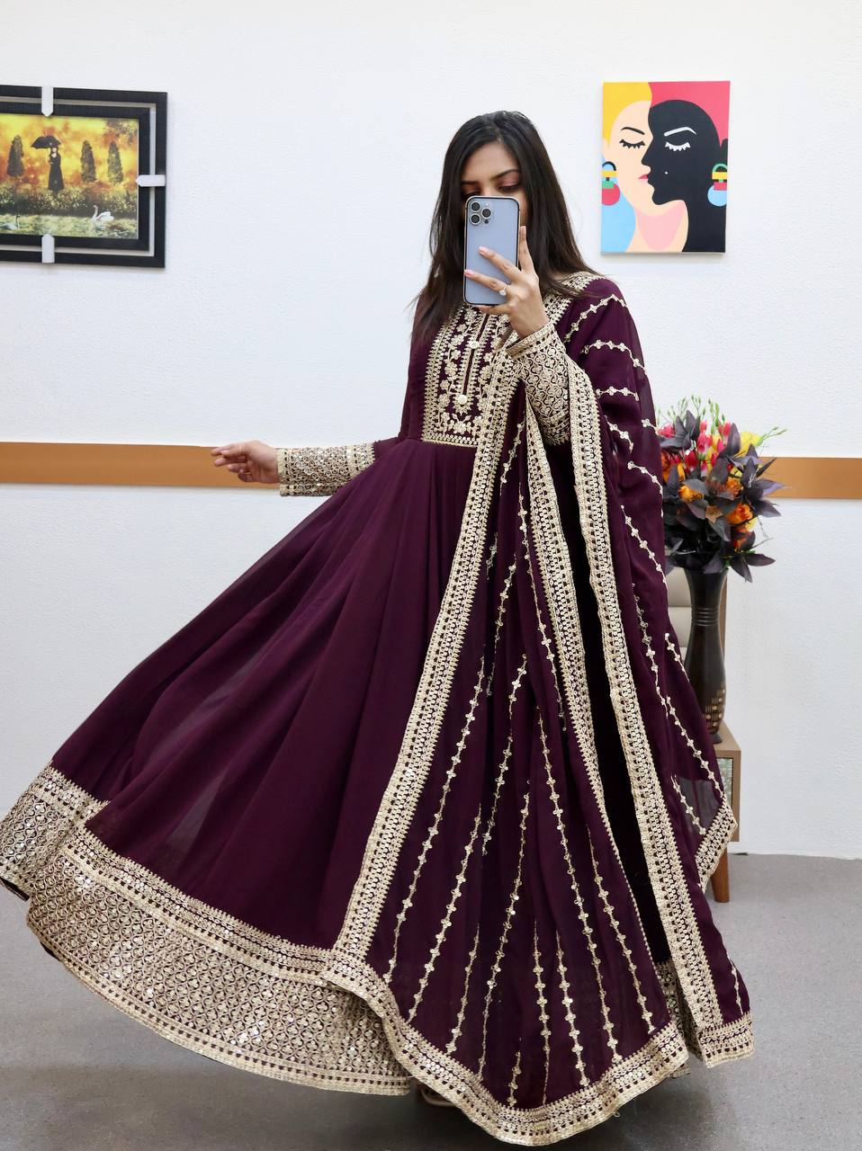 Fully Stitched Anarkali - Georgette