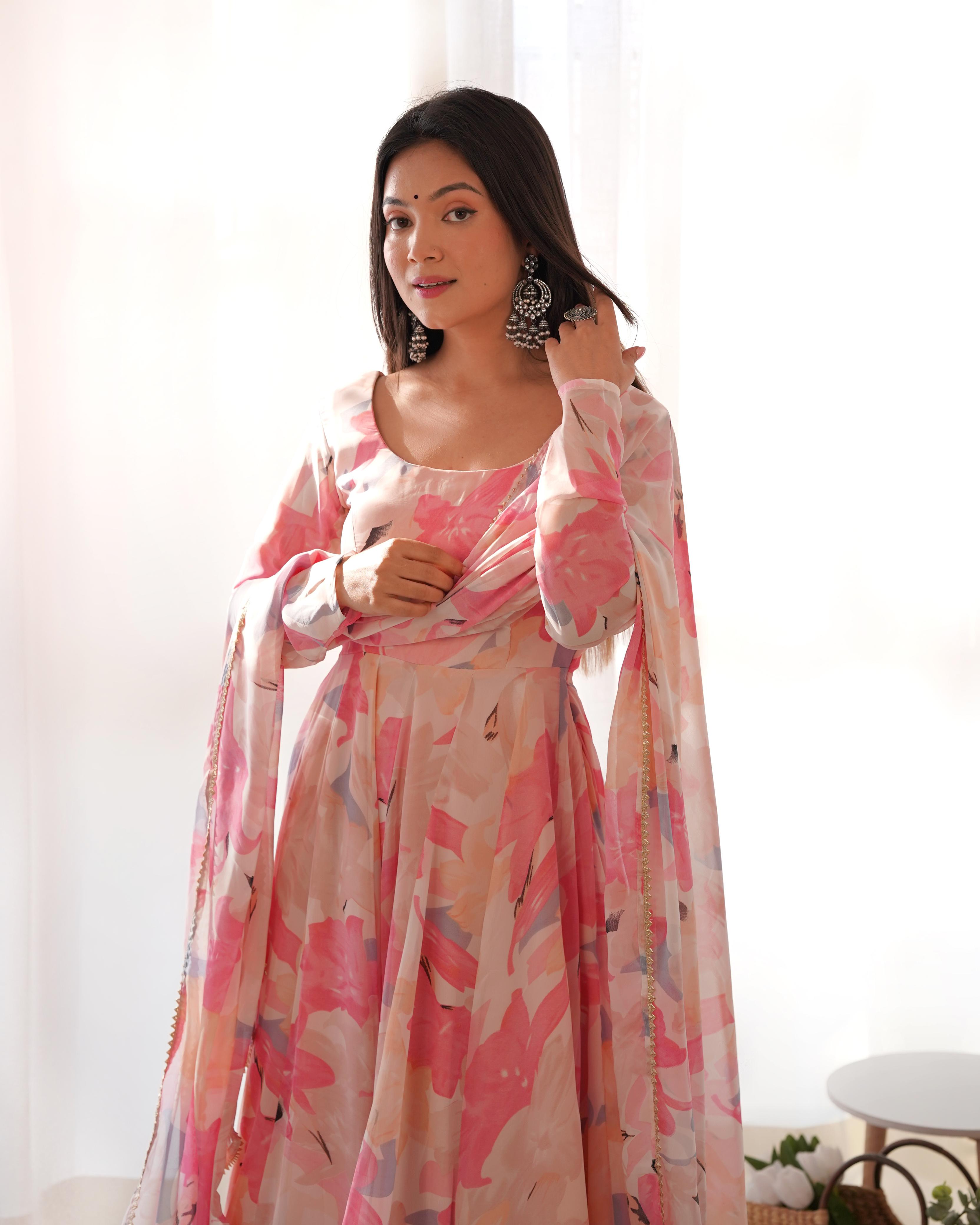 Fully Stitched Anarkali - Organza