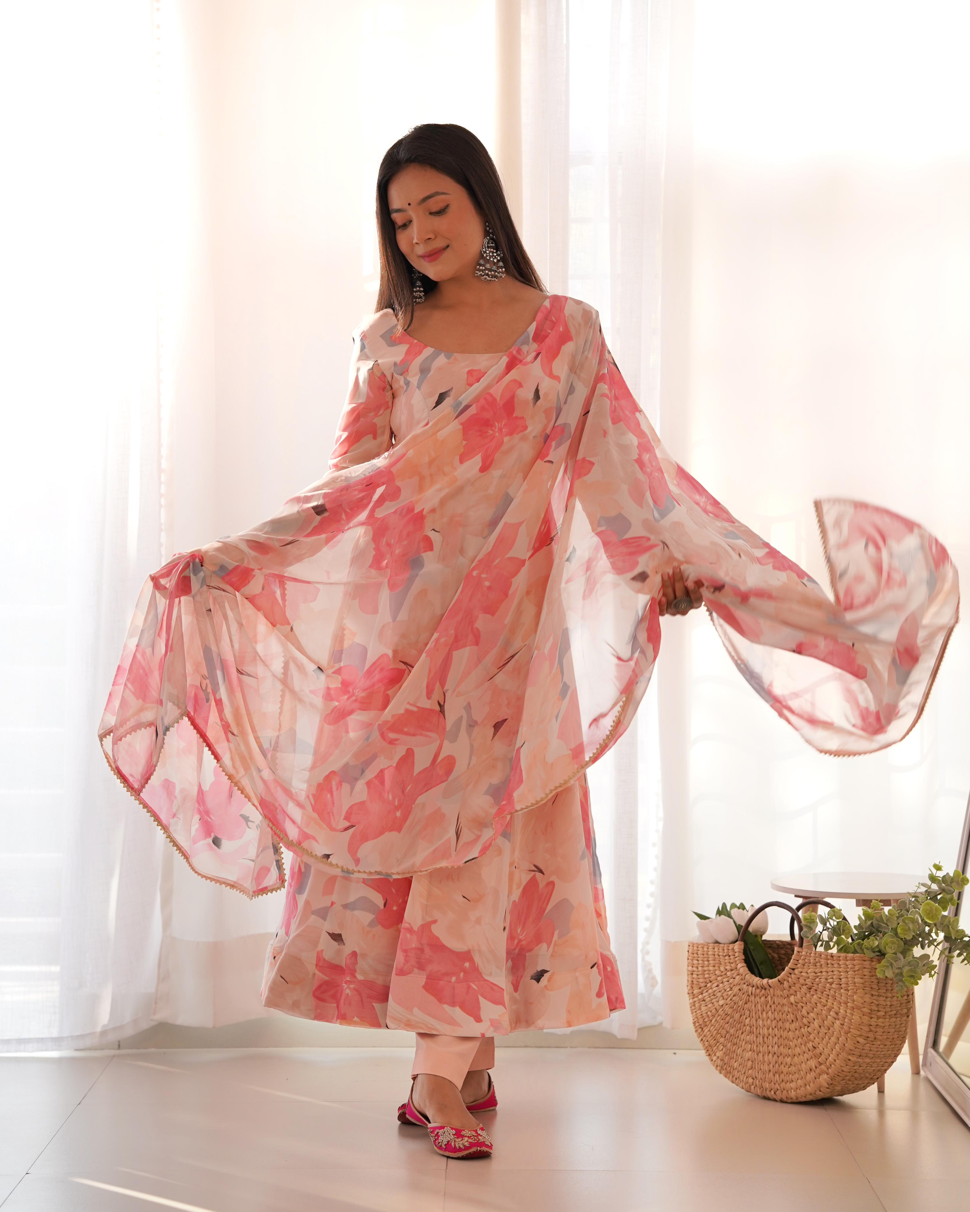 Fully Stitched Anarkali - Organza