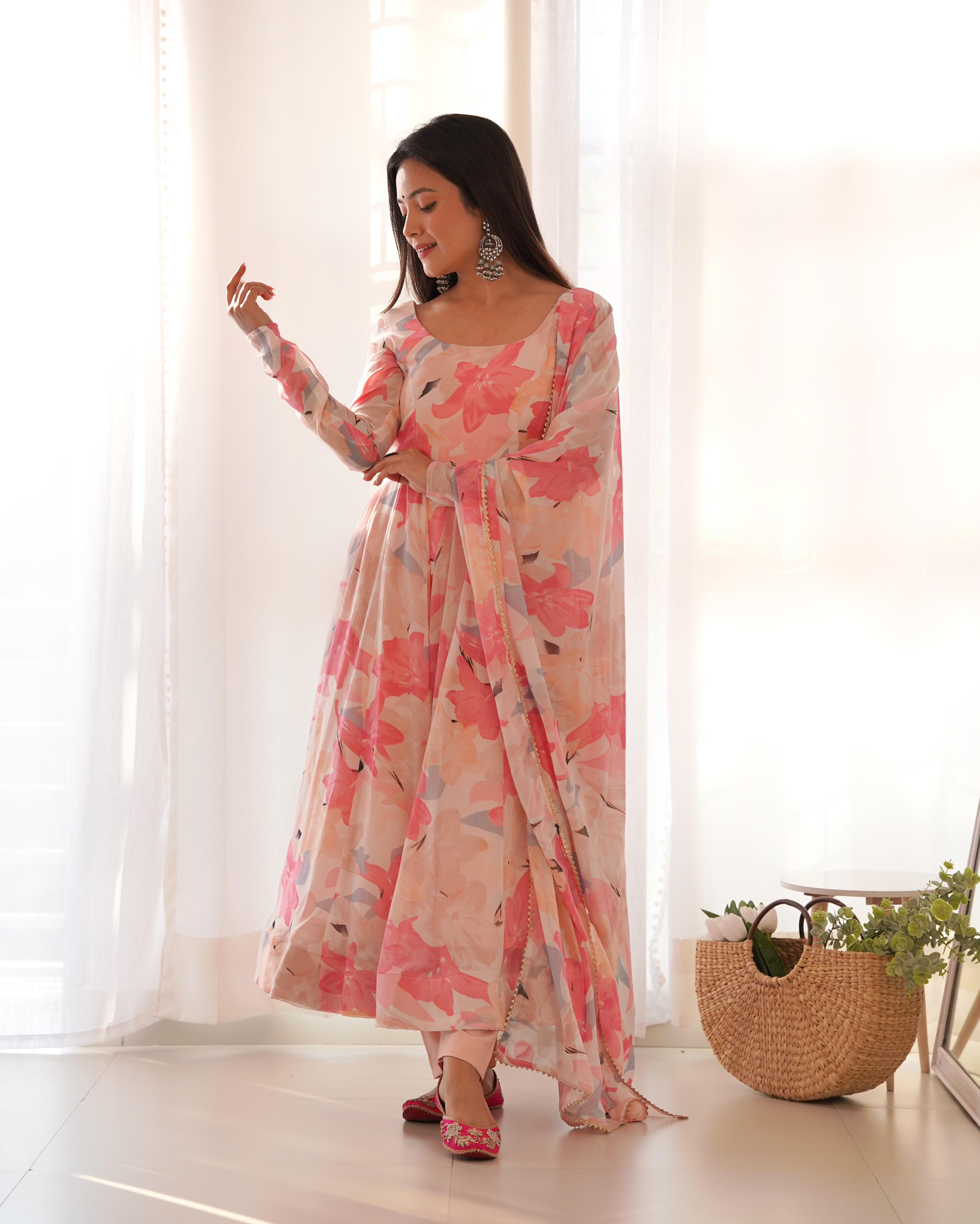 Fully Stitched Anarkali - Organza