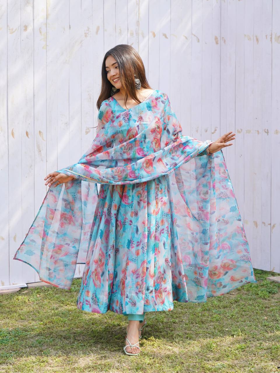 Fully Stitched Anarkali - Organza