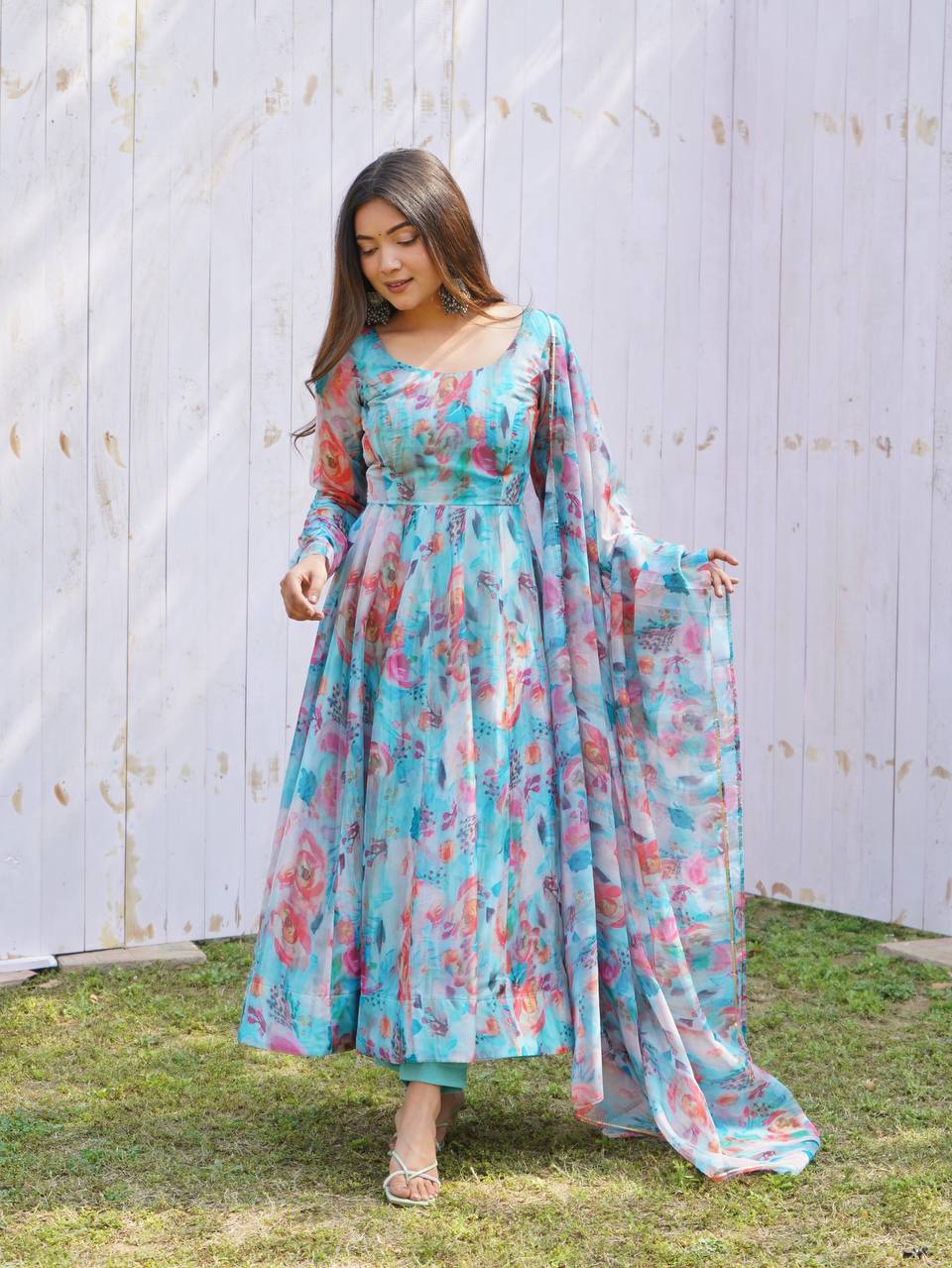 Fully Stitched Anarkali - Organza