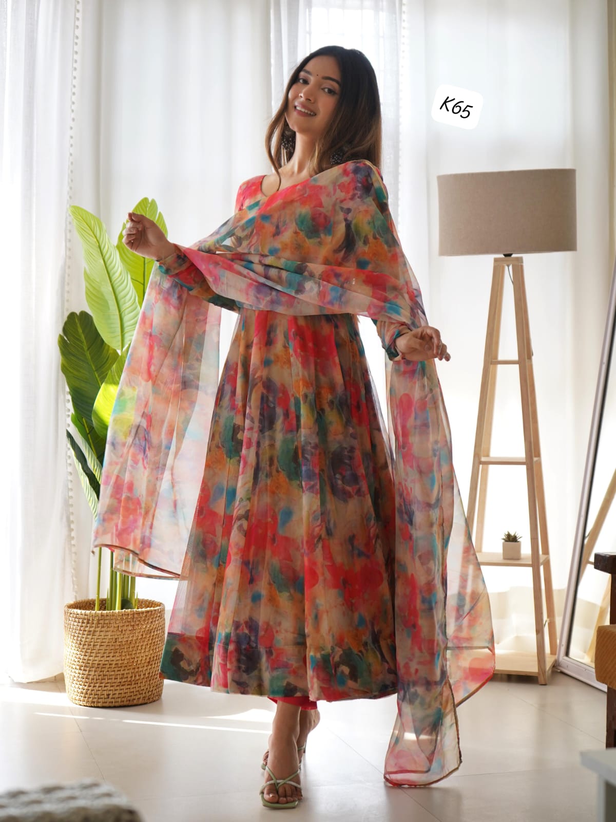 Fully Stitched Anarkali - Organza