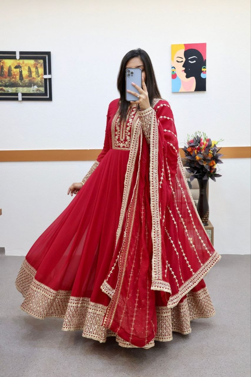 Fully Stitched Anarkali - Georgette