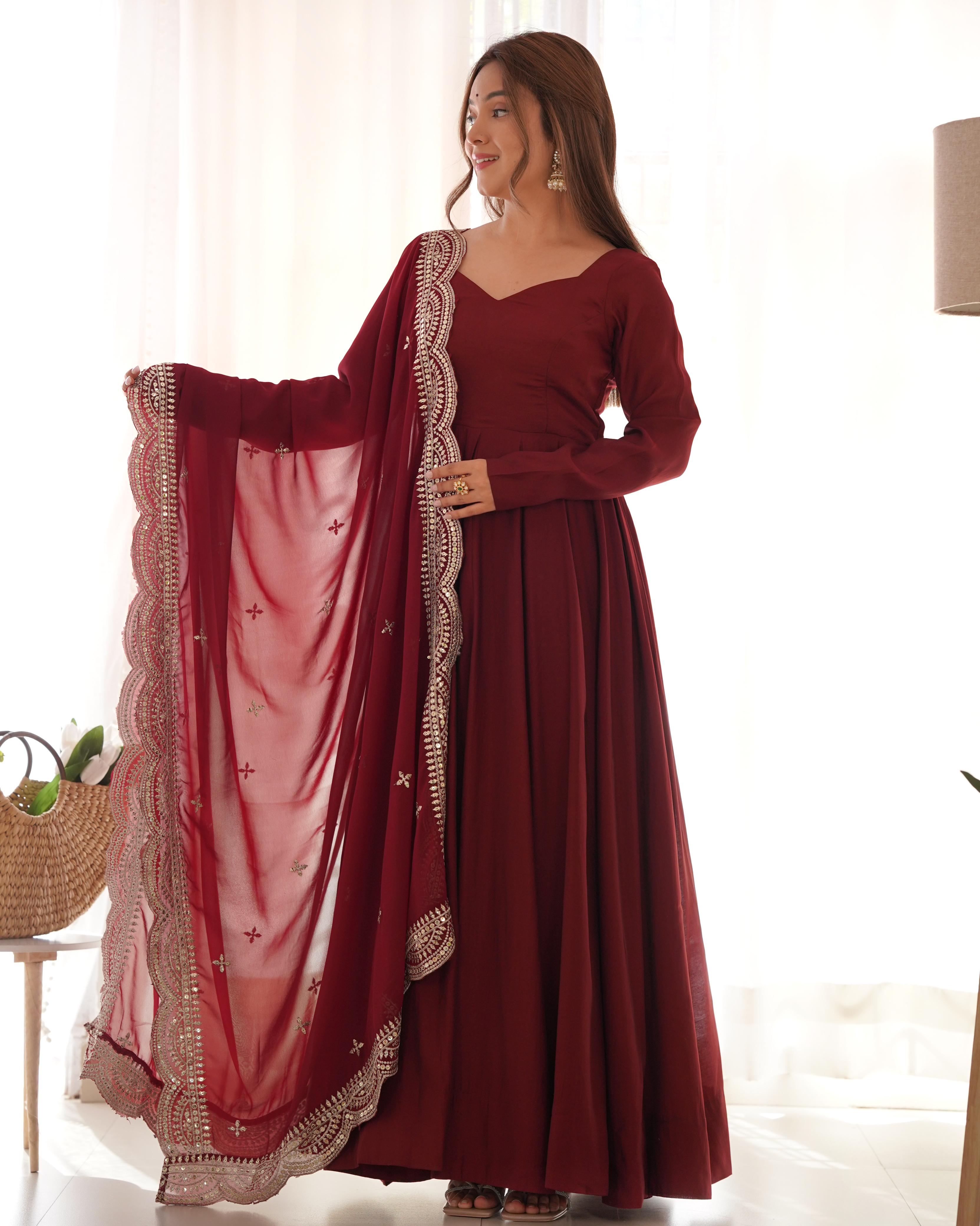Fully Stitched Anarkali - Chanderi