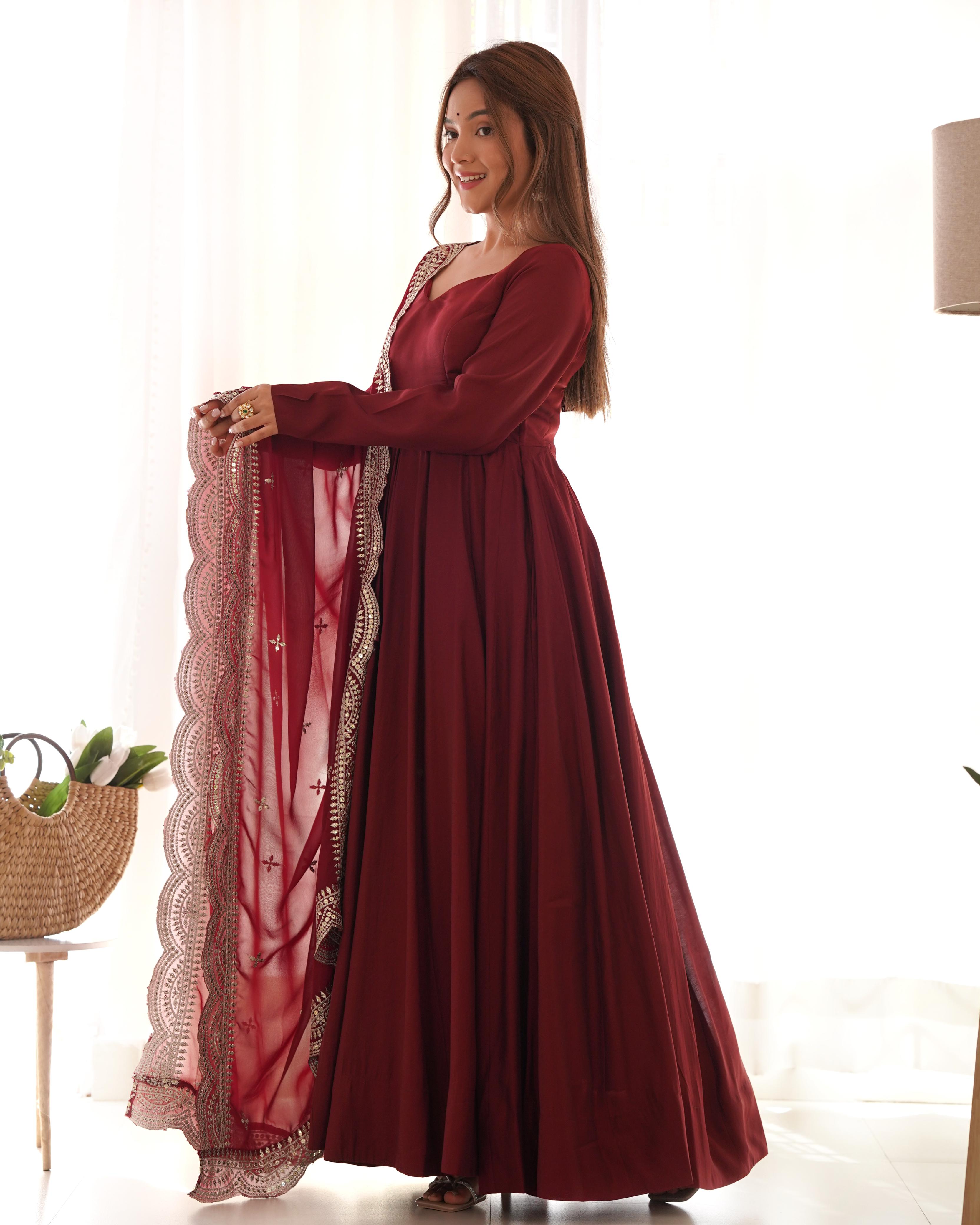 Fully Stitched Anarkali - Chanderi