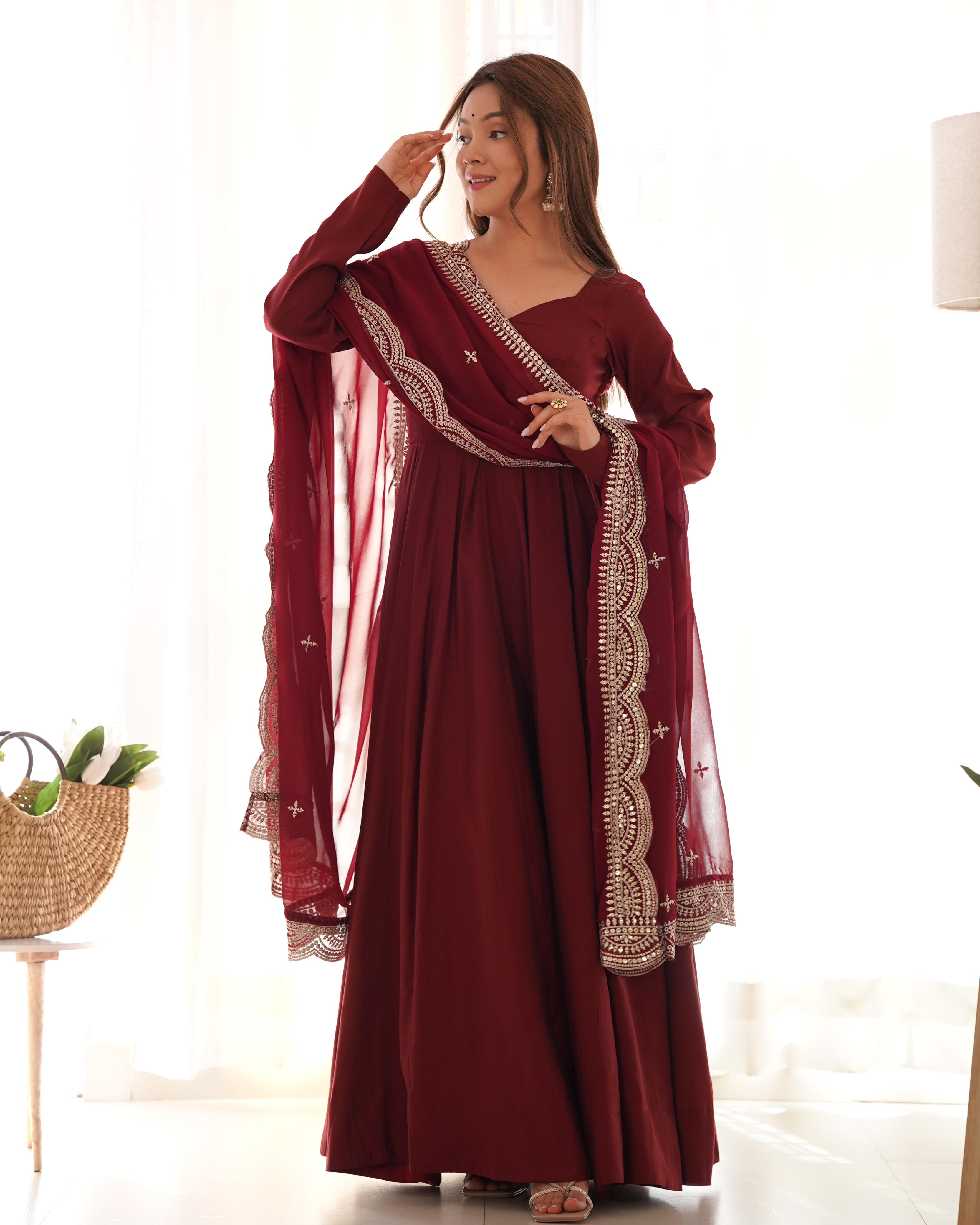 Fully Stitched Anarkali - Chanderi