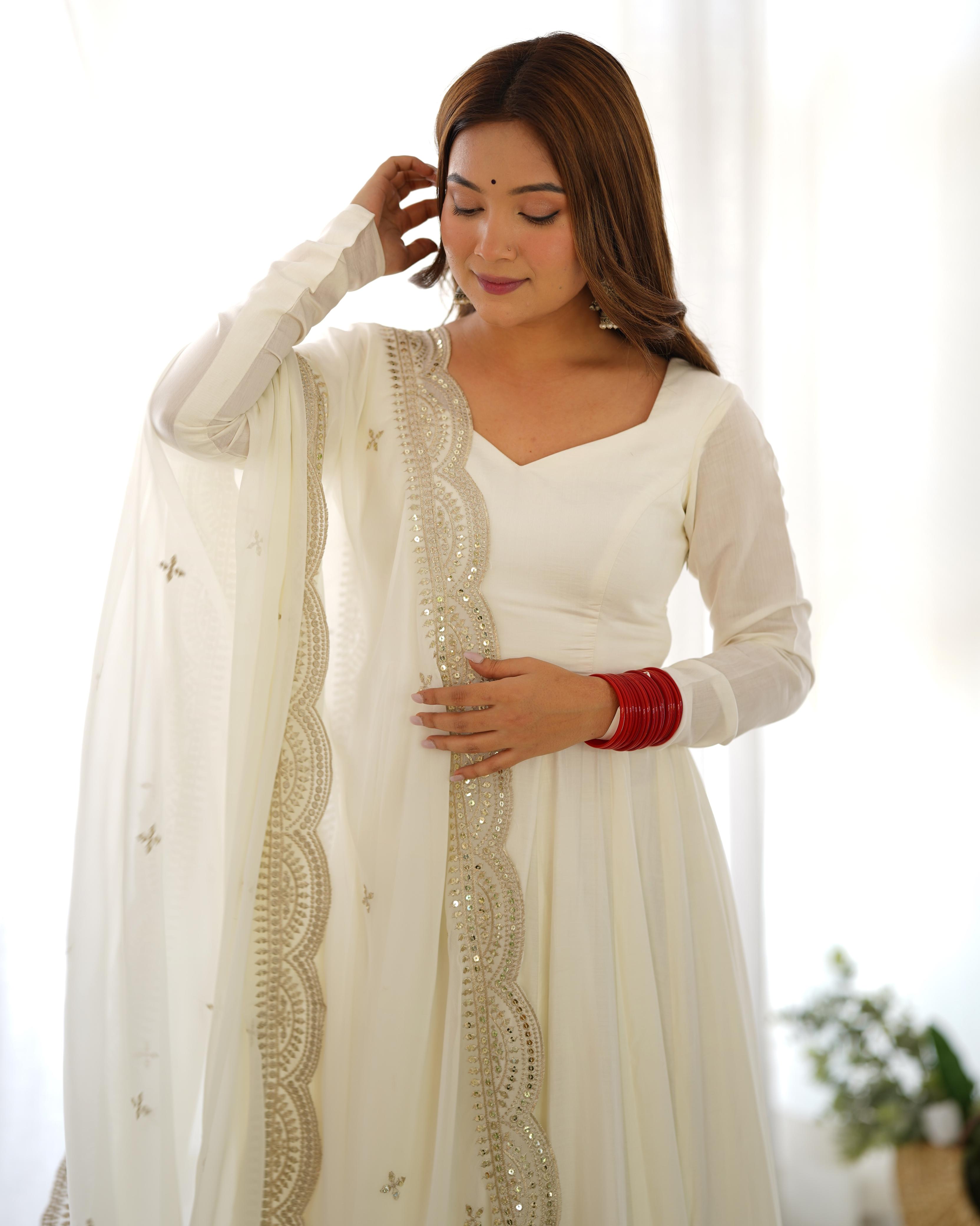 Fully Stitched Anarkali - Chanderi