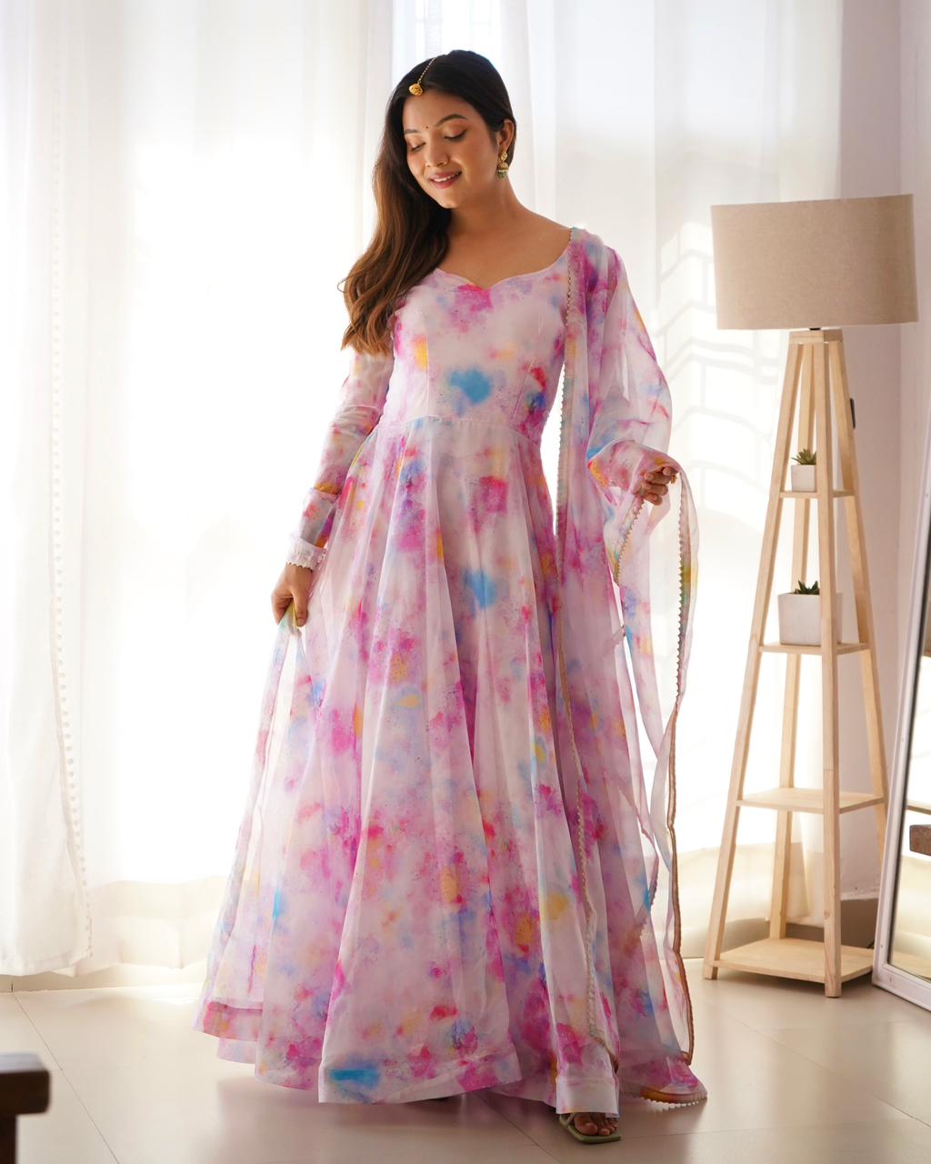 Fully Stitched Anarkali - Organza