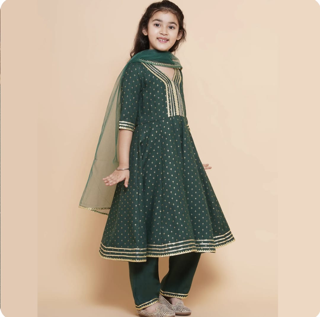 Fully Stitched Anarkali - Cotton Blend