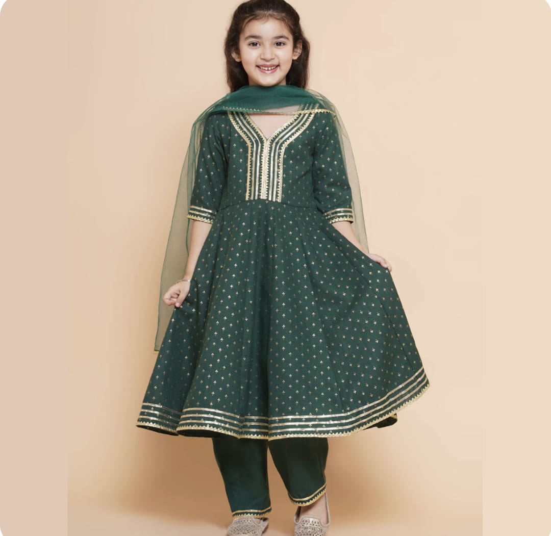 Fully Stitched Anarkali - Cotton Blend