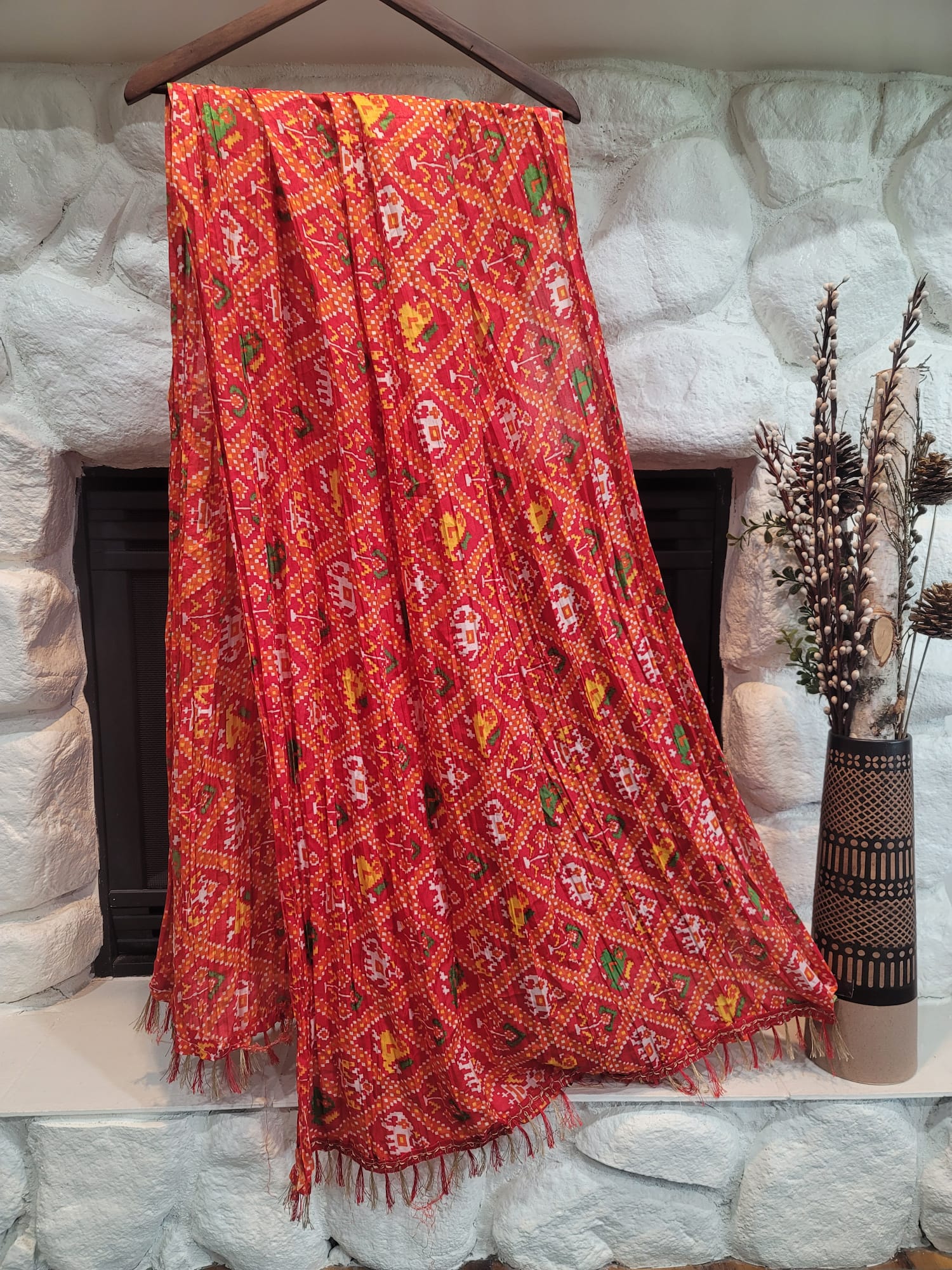 Traditional Bandini Dupatta - Chinon