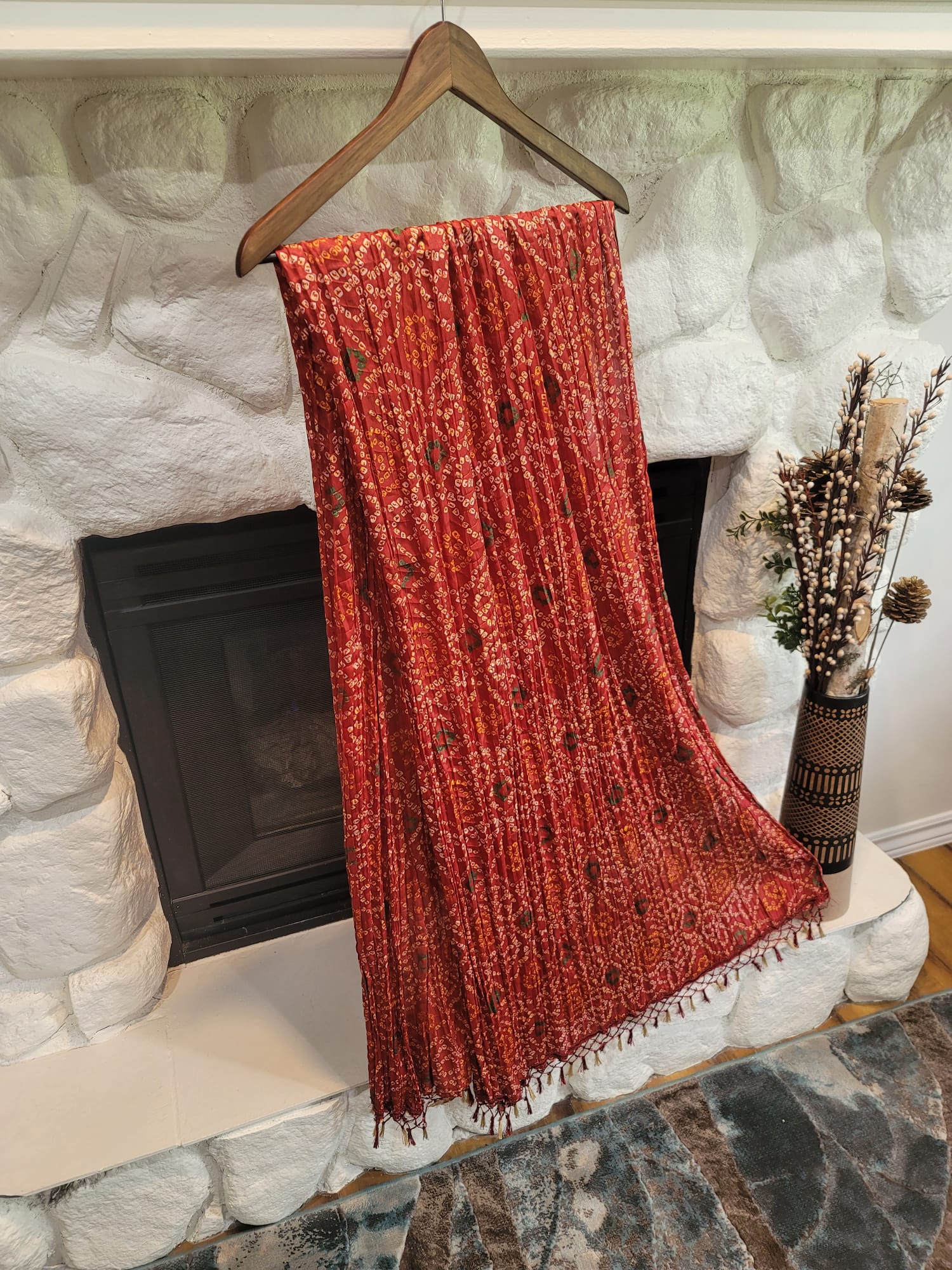Traditional Bandini Dupatta - Chinon