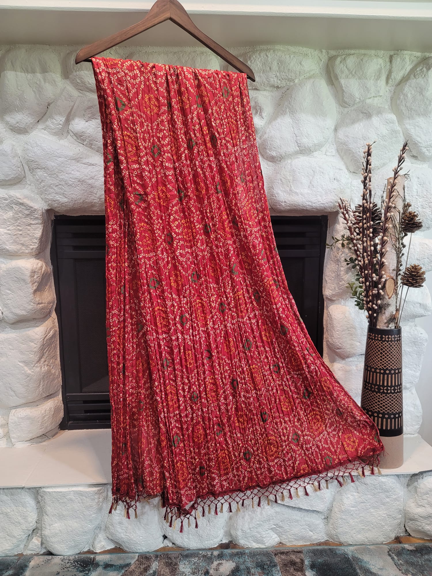 Traditional Bandini Dupatta - Chinon