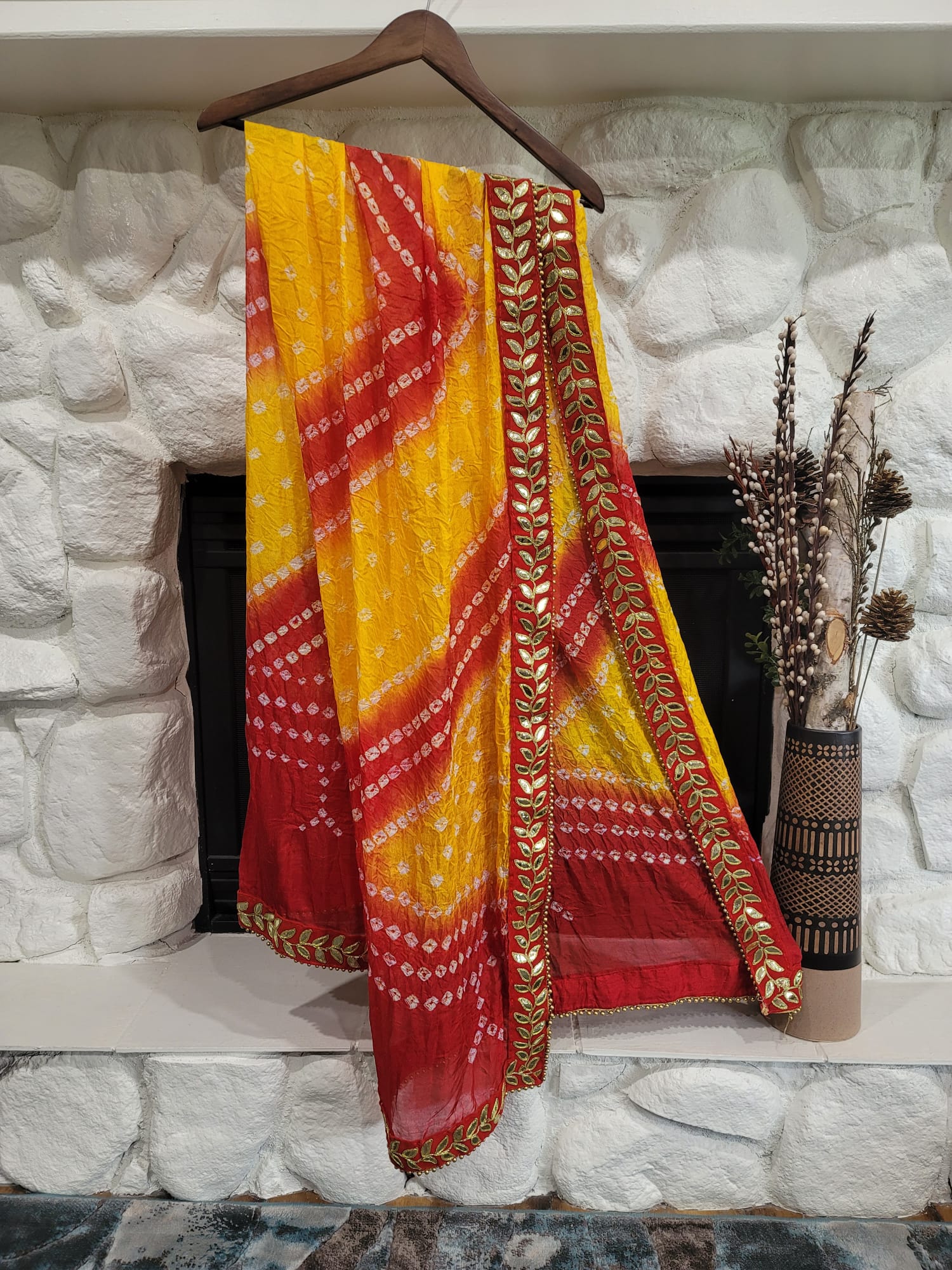 Traditional Bandini Dupatta - Chinon