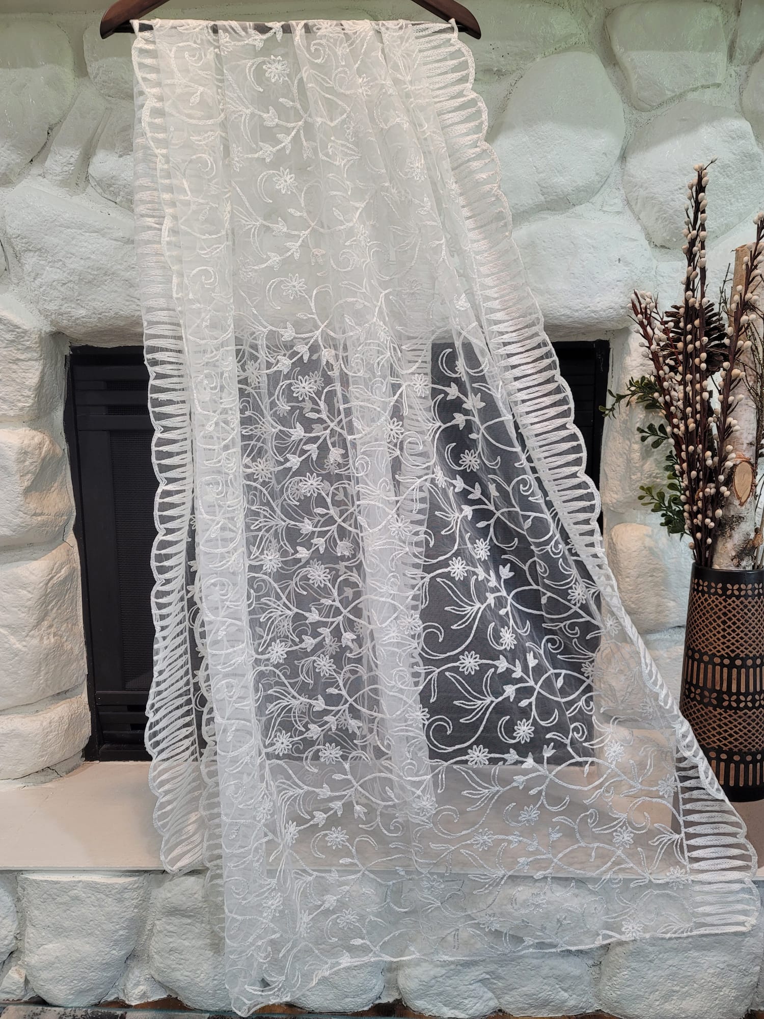 Traditional Net Dupatta - Net Lace