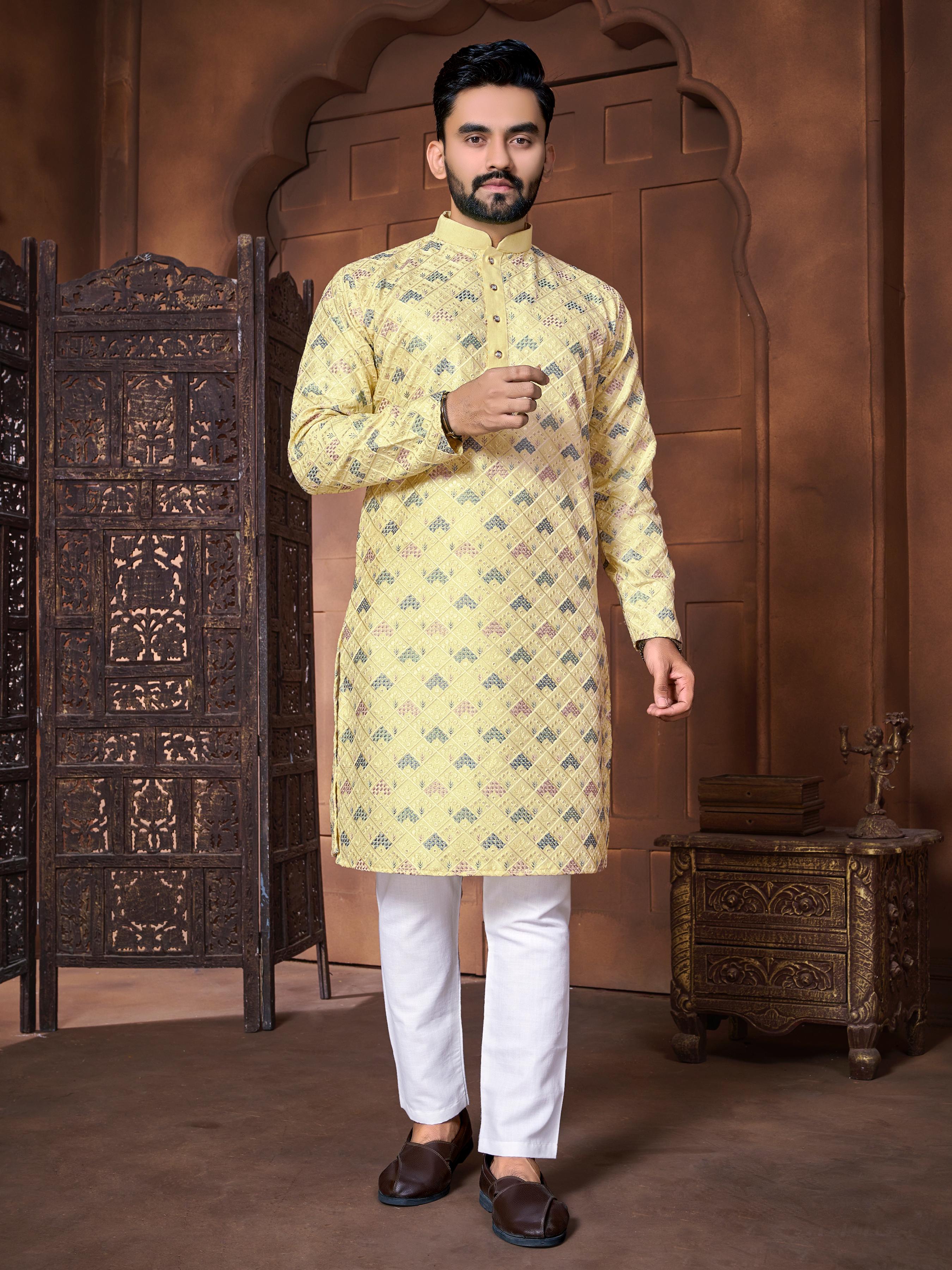  Lucknowi Kurta - Italian Silk