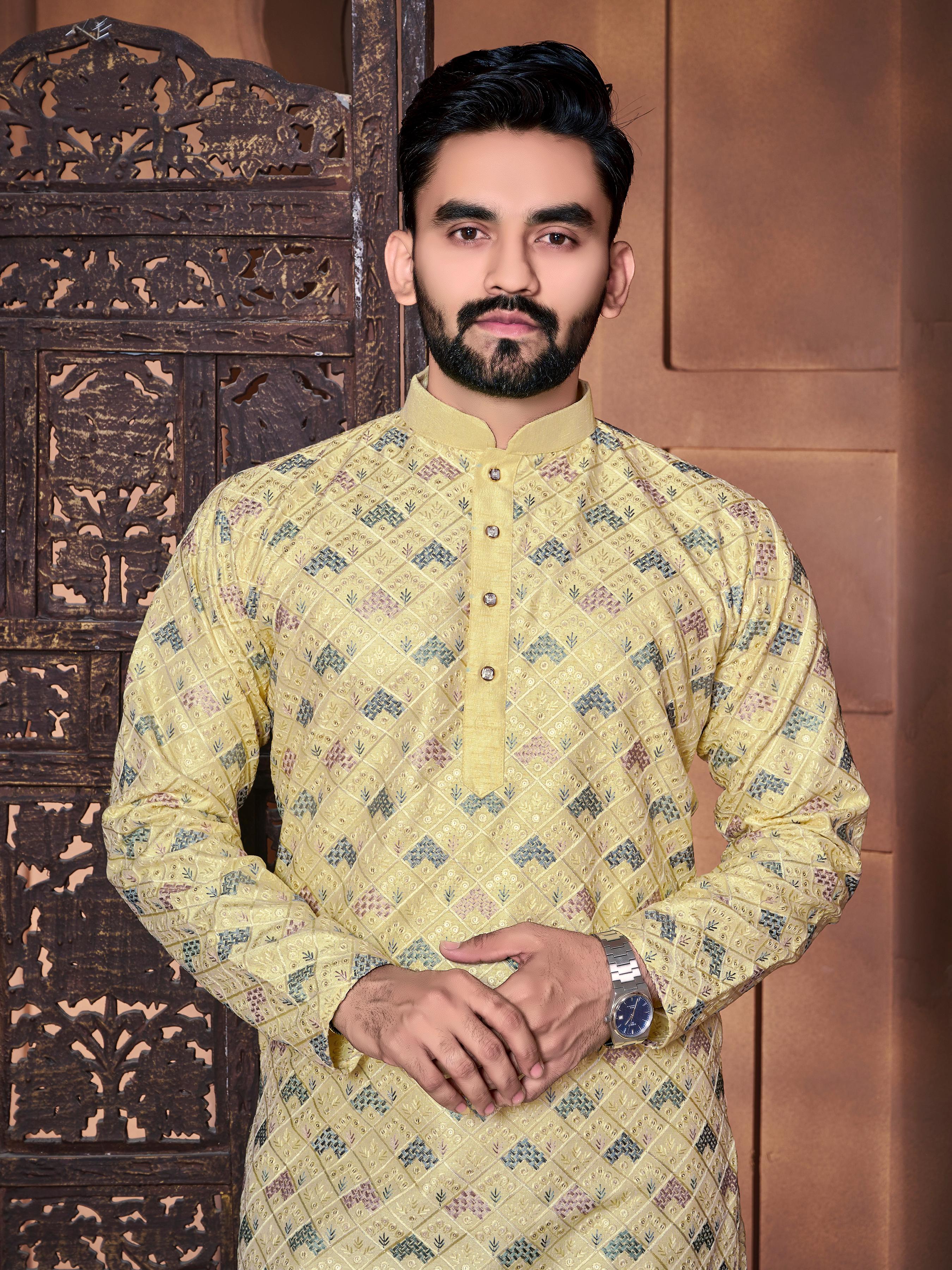  Lucknowi Kurta - Italian Silk