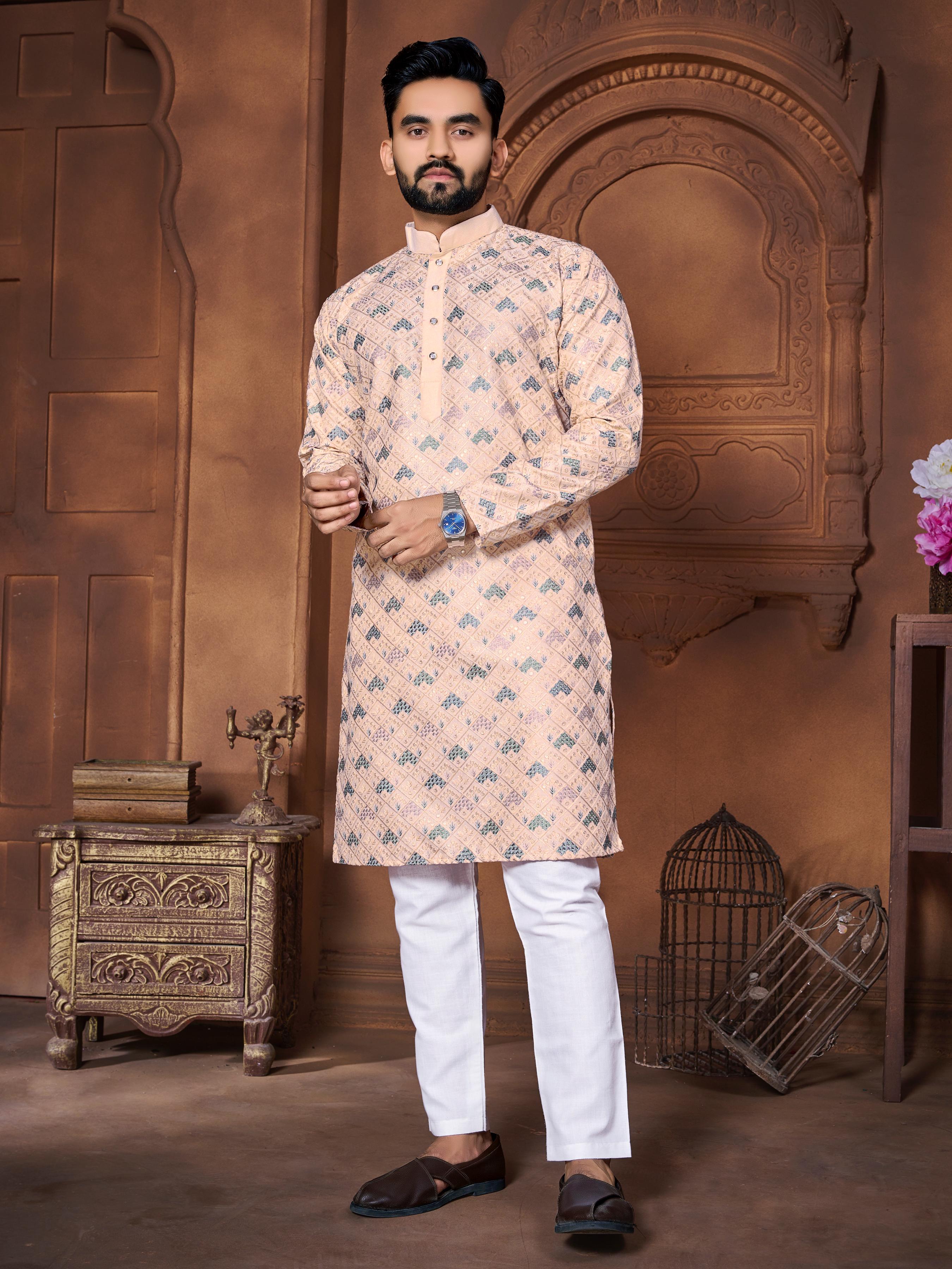 Lucknowi Kurta - Italian Silk