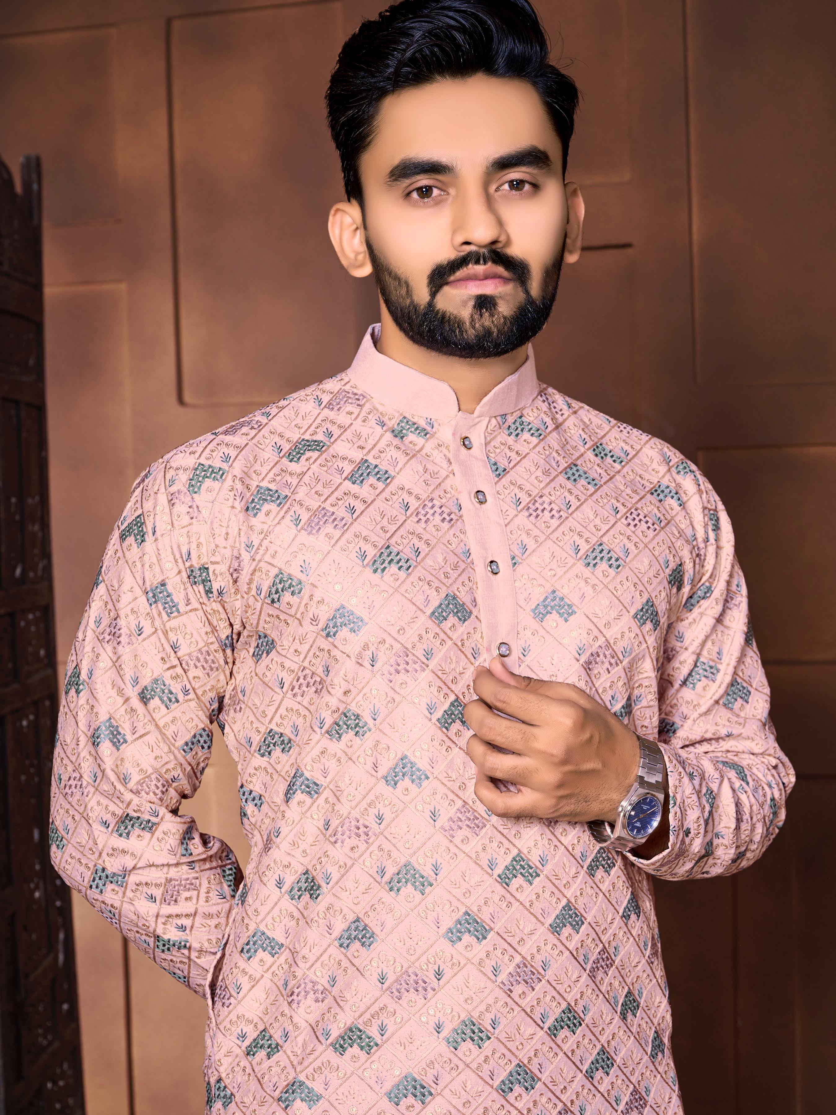  Lucknowi Kurta - Italian Silk
