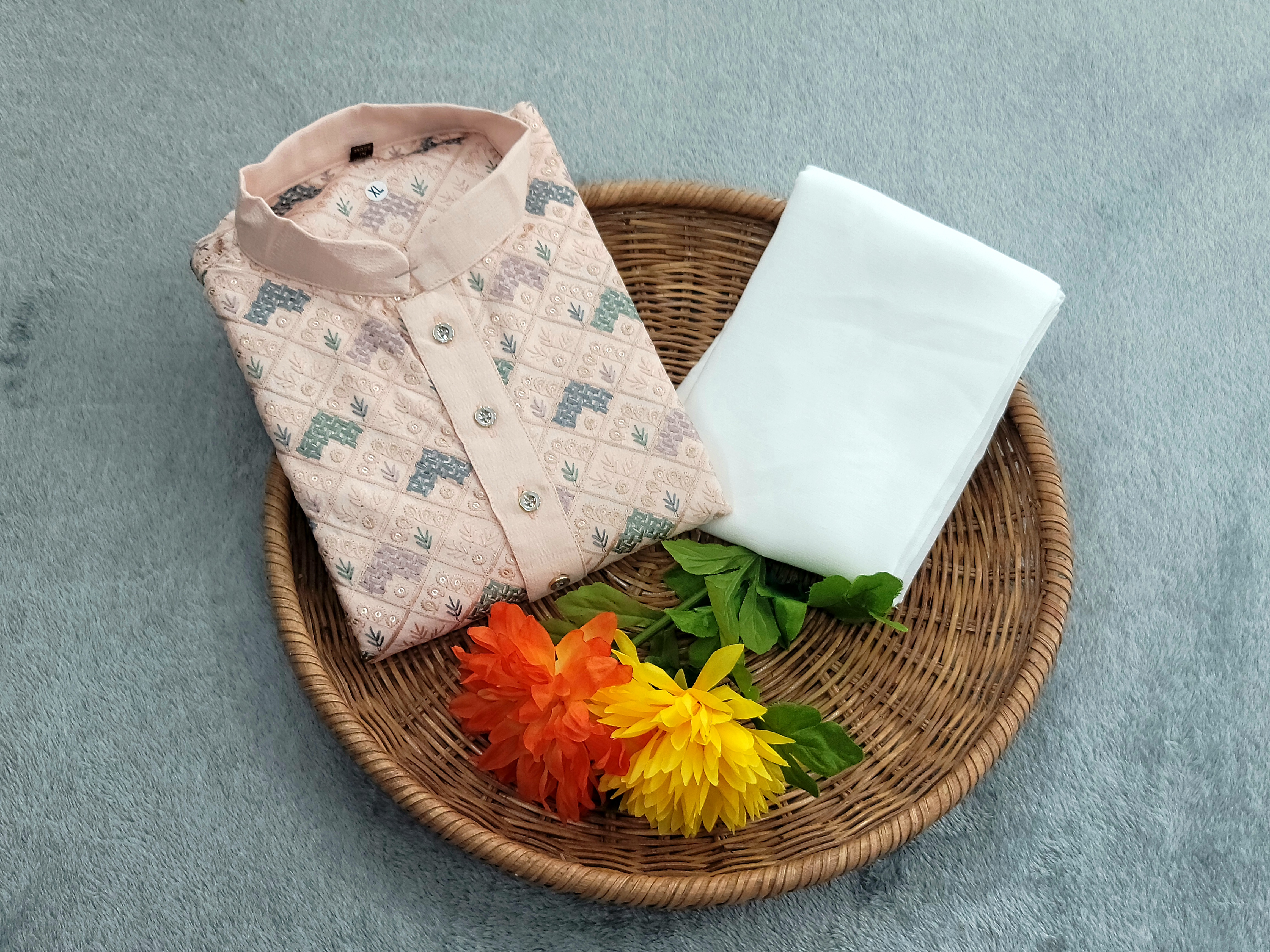  Lucknowi Kurta - Italian Silk