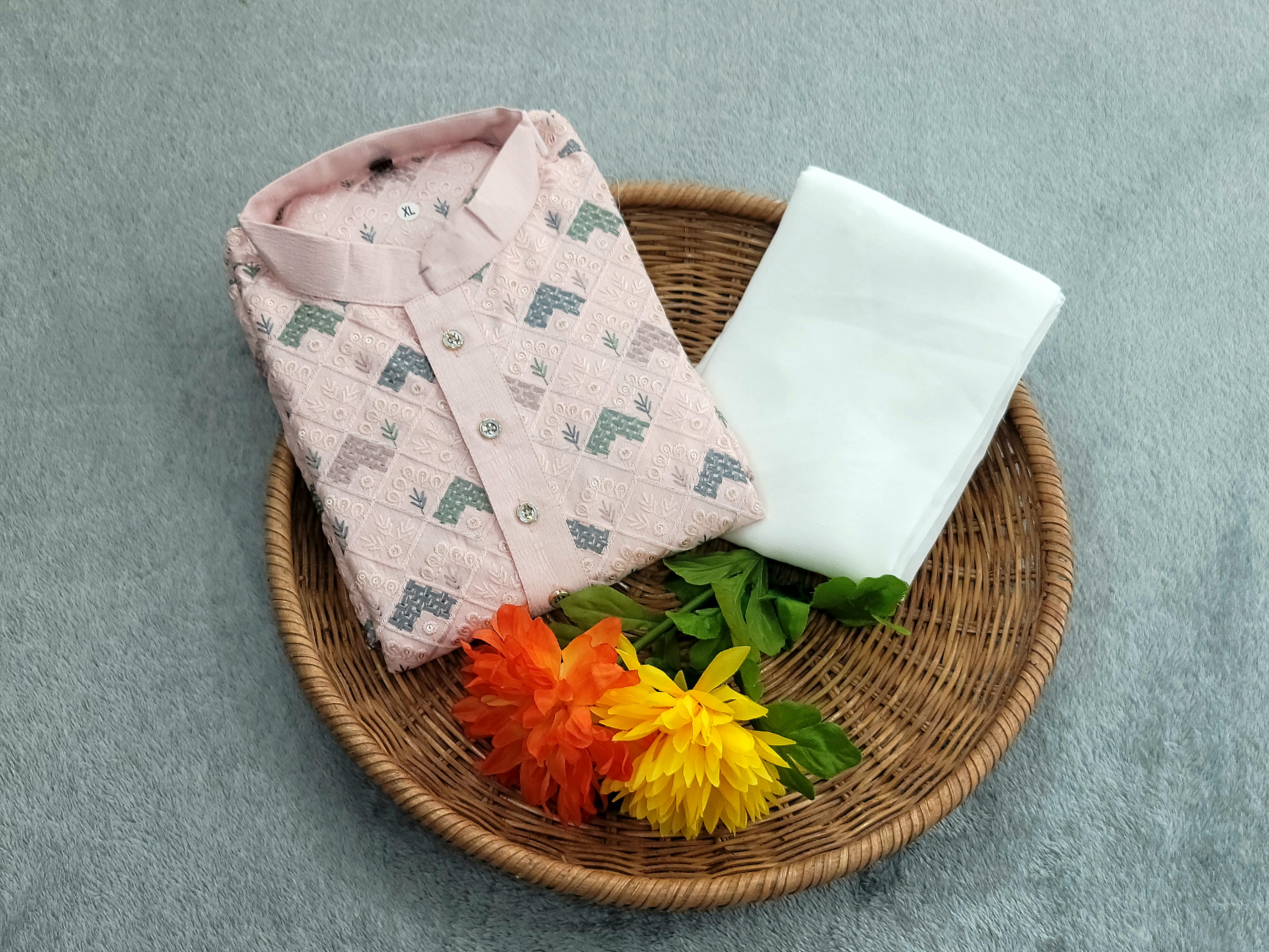  Lucknowi Kurta - Italian Silk