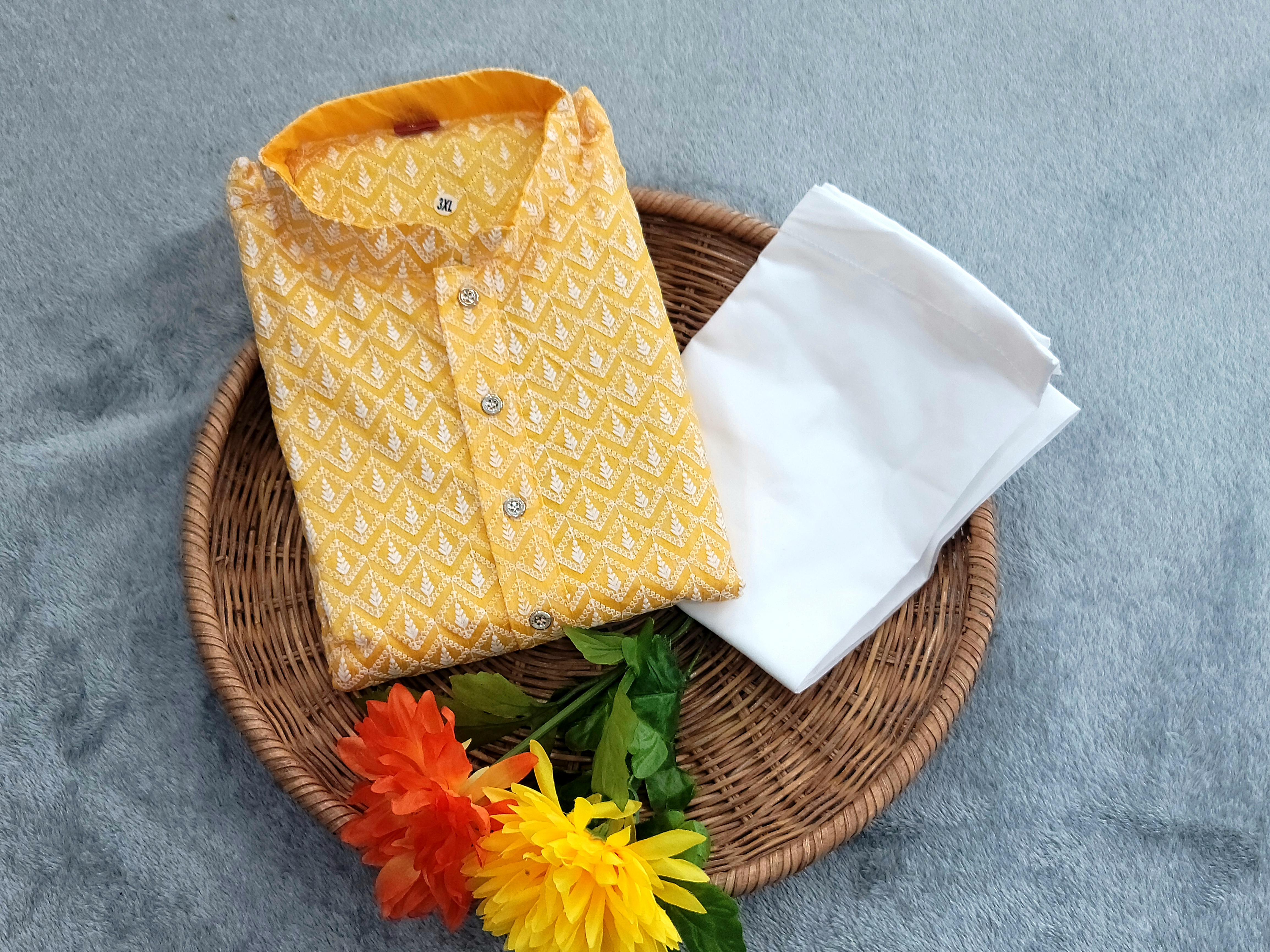 Lucknowi Kurta - Thai Silk - XXXL