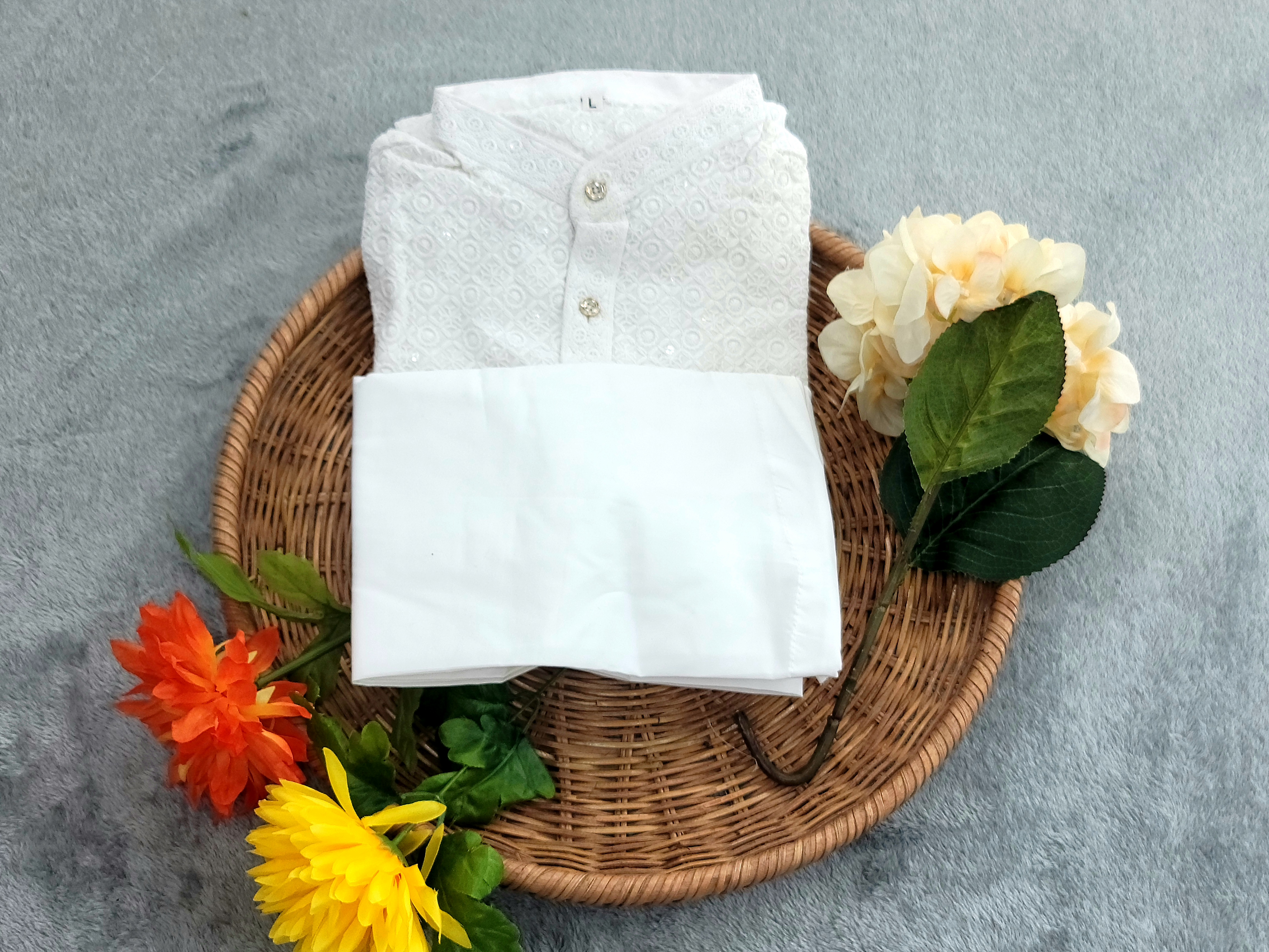 Chikan Kari Kurta - Rayon