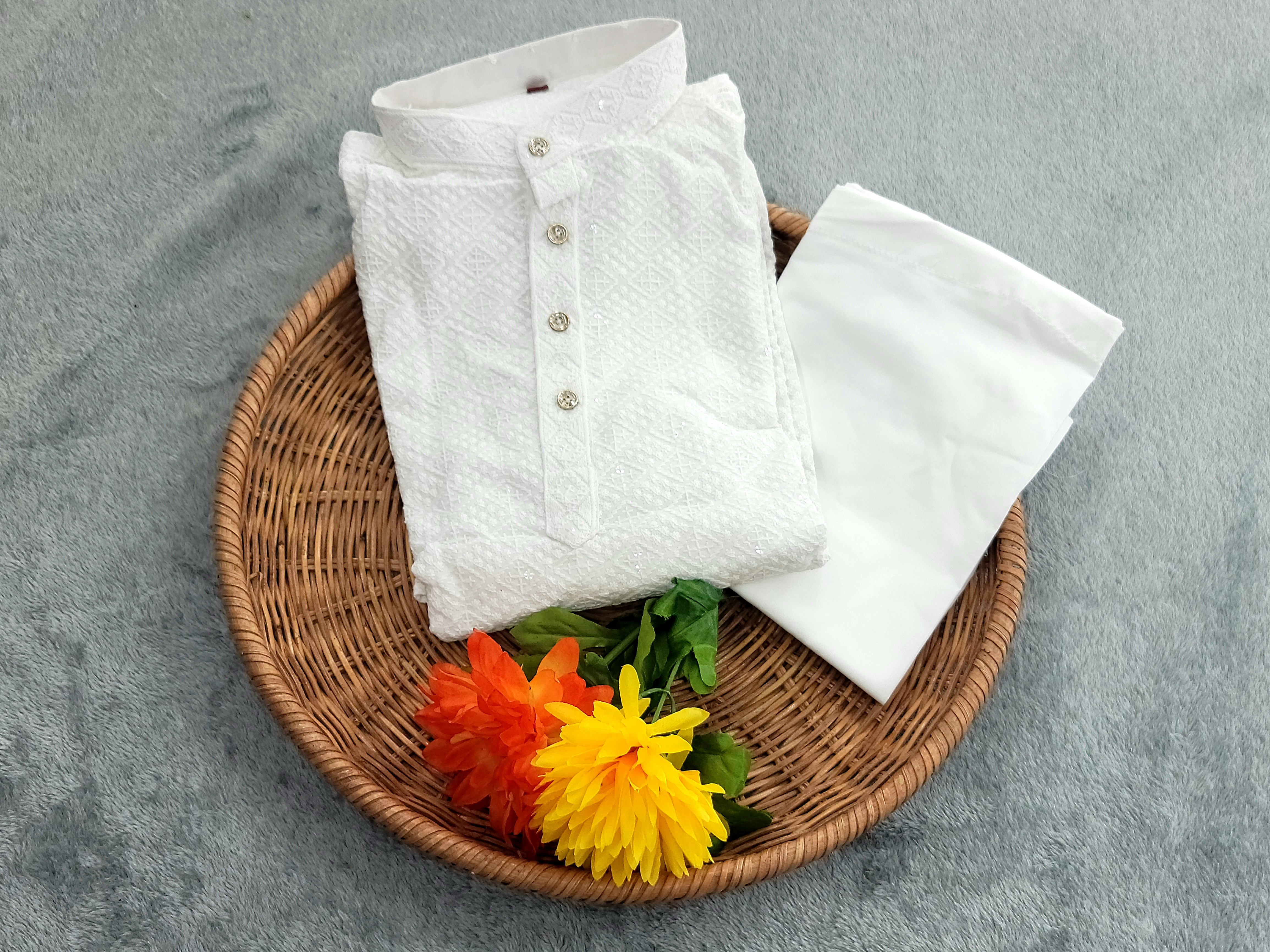 Chikan Kari Kurta - Rayon