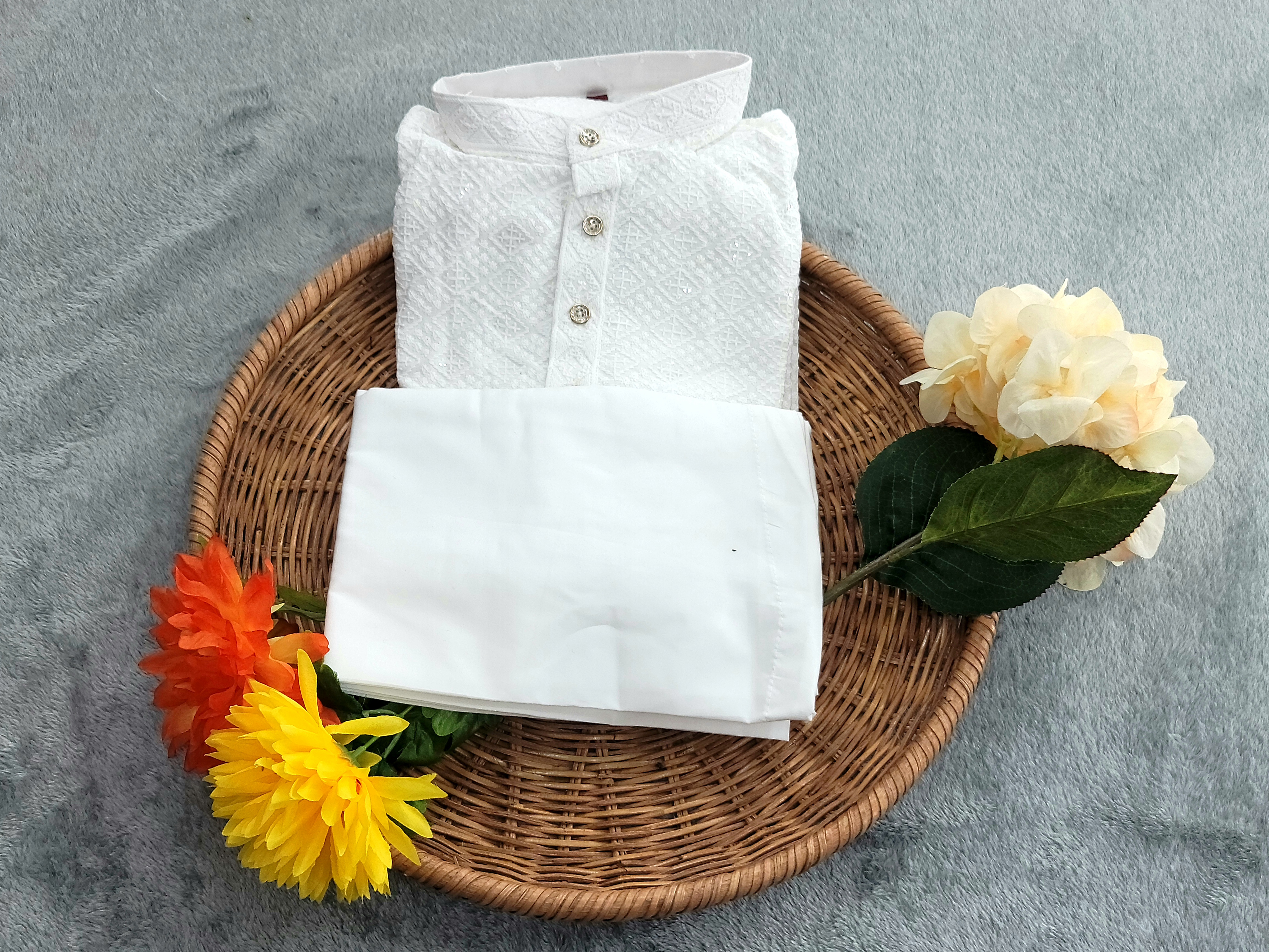 Chikan Kari Kurta - Rayon