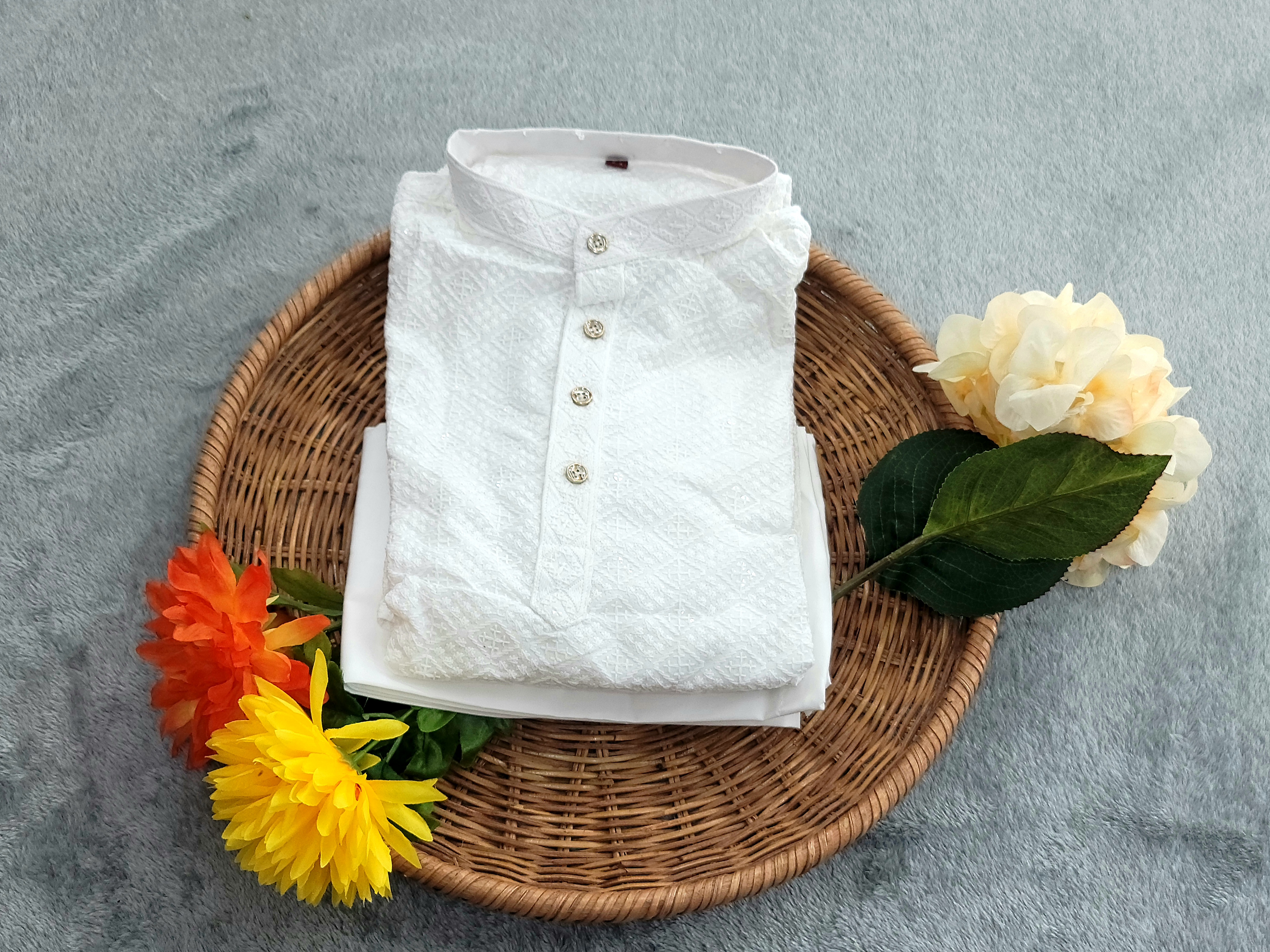 Chikan Kari Kurta - Rayon