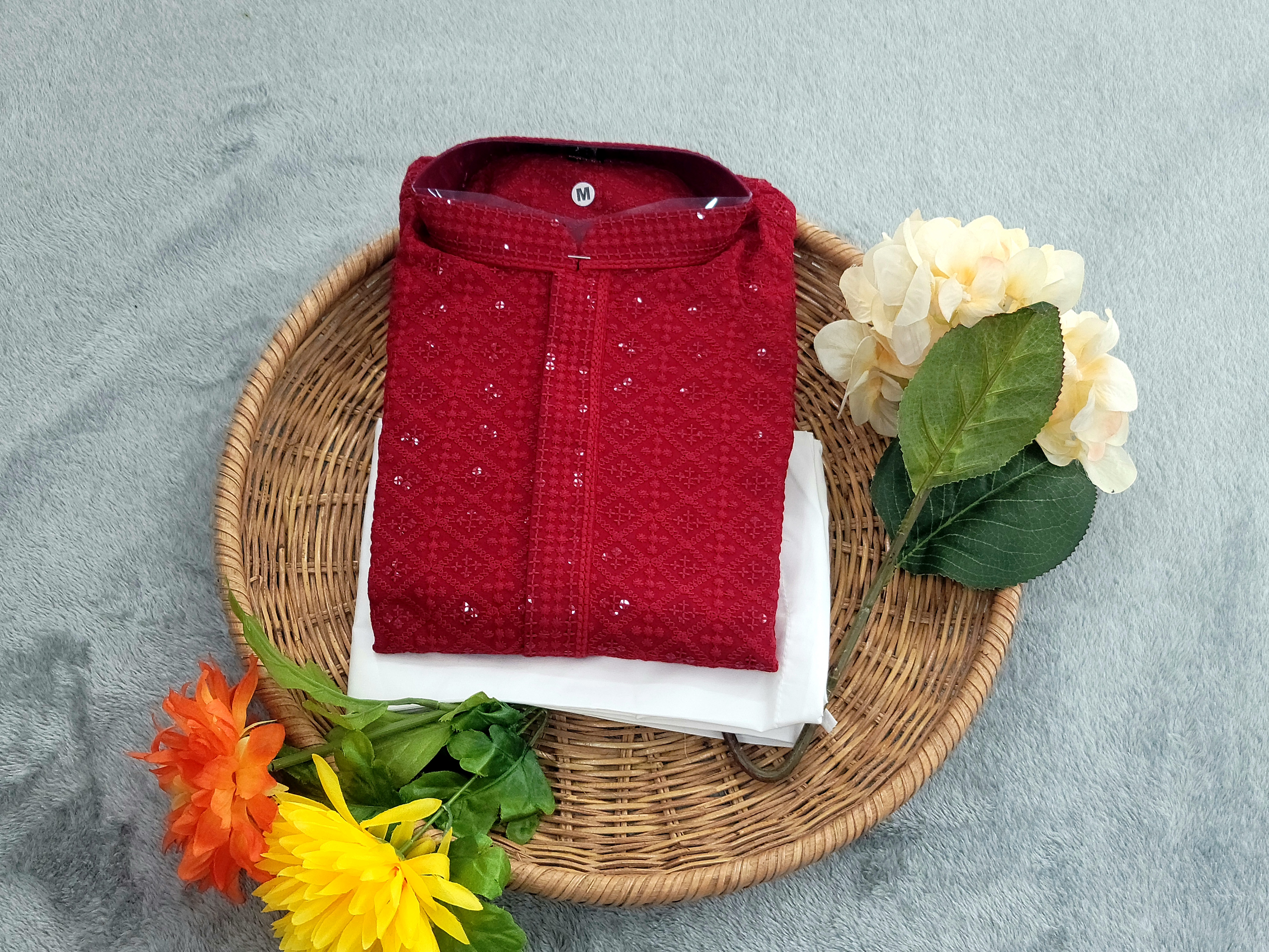 Chikan Kari Kurta - Rayon