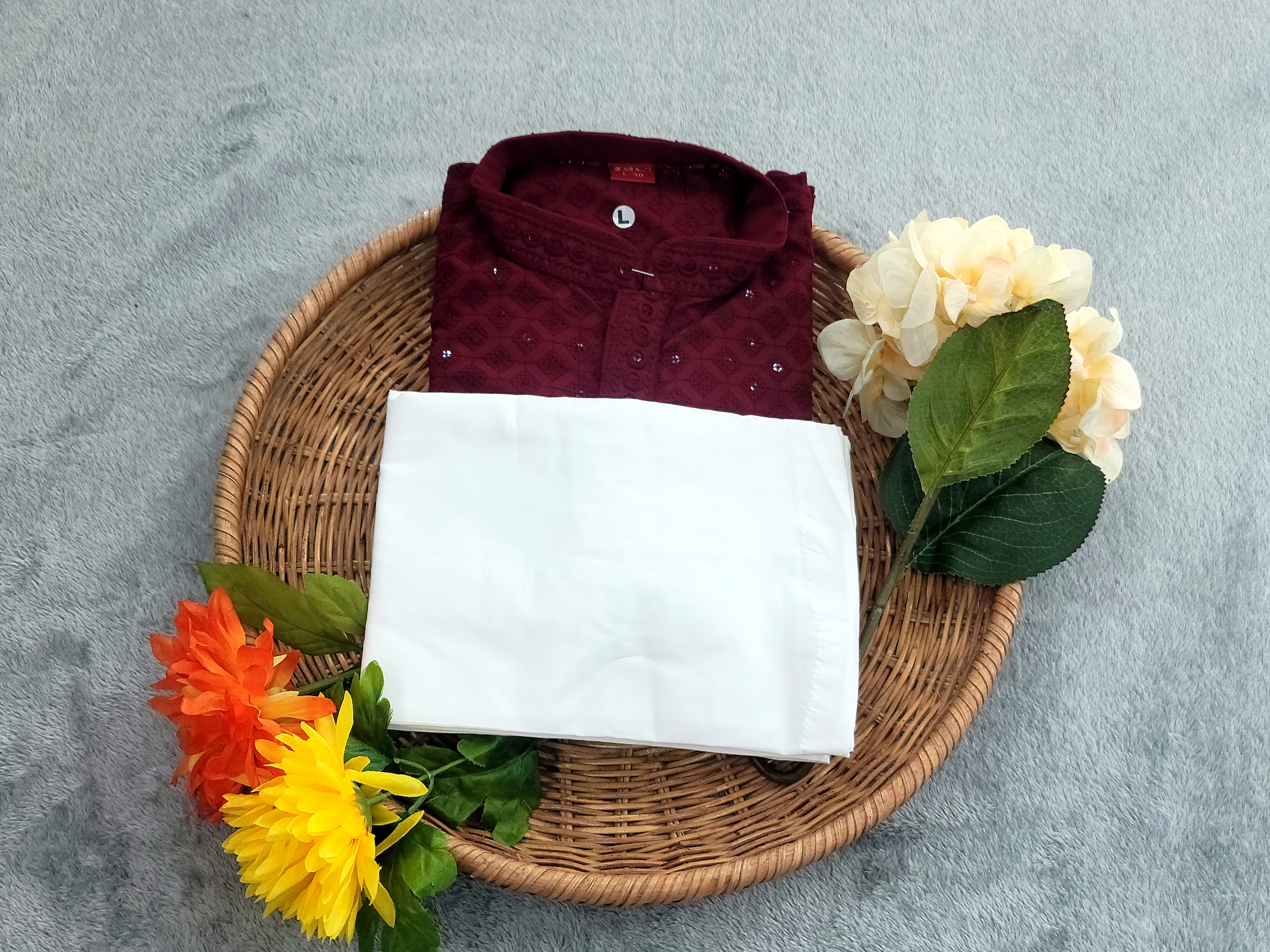 Chikan Kari Kurta - Rayon