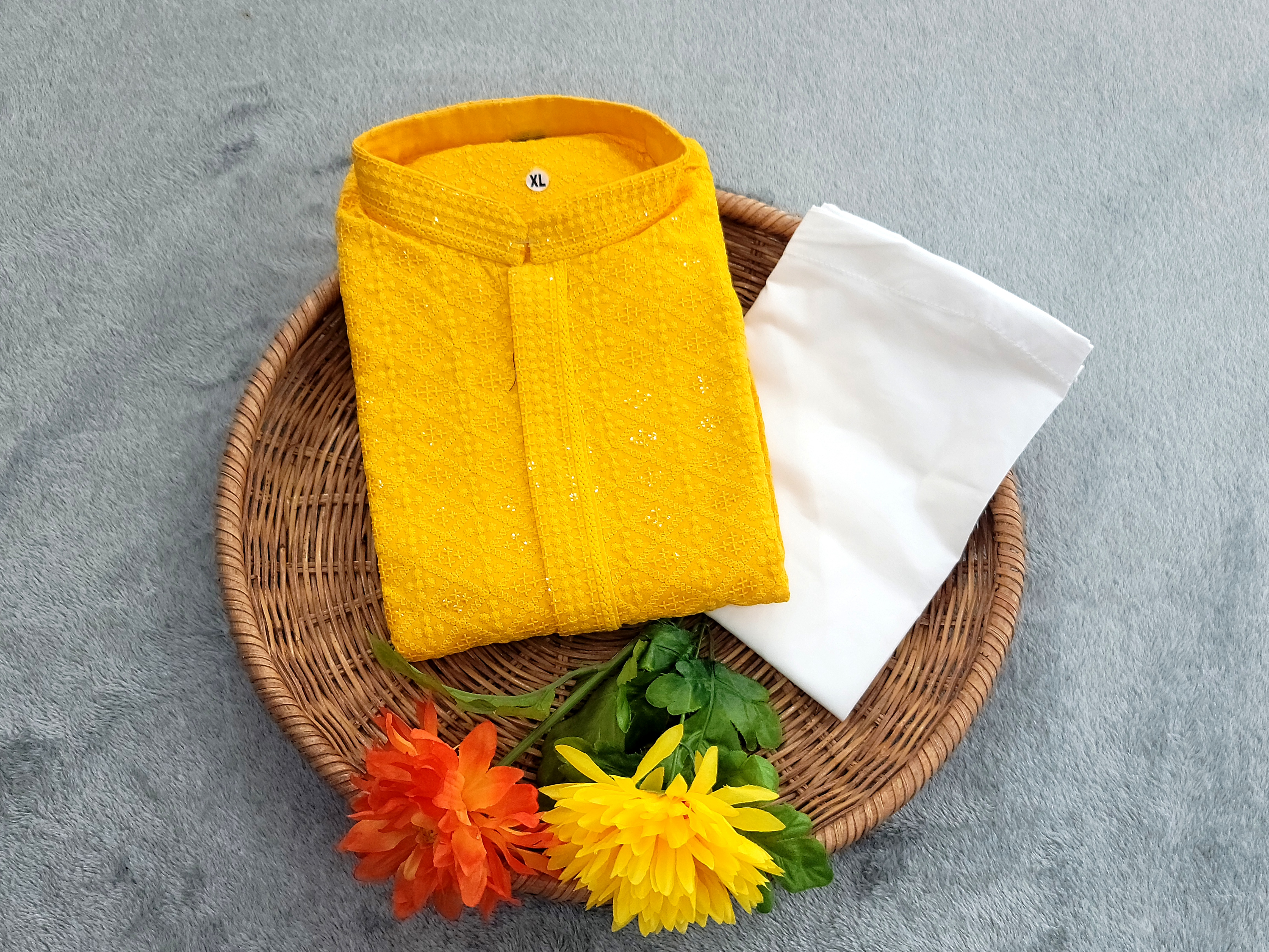 Chikan Kari Kurta - Rayon