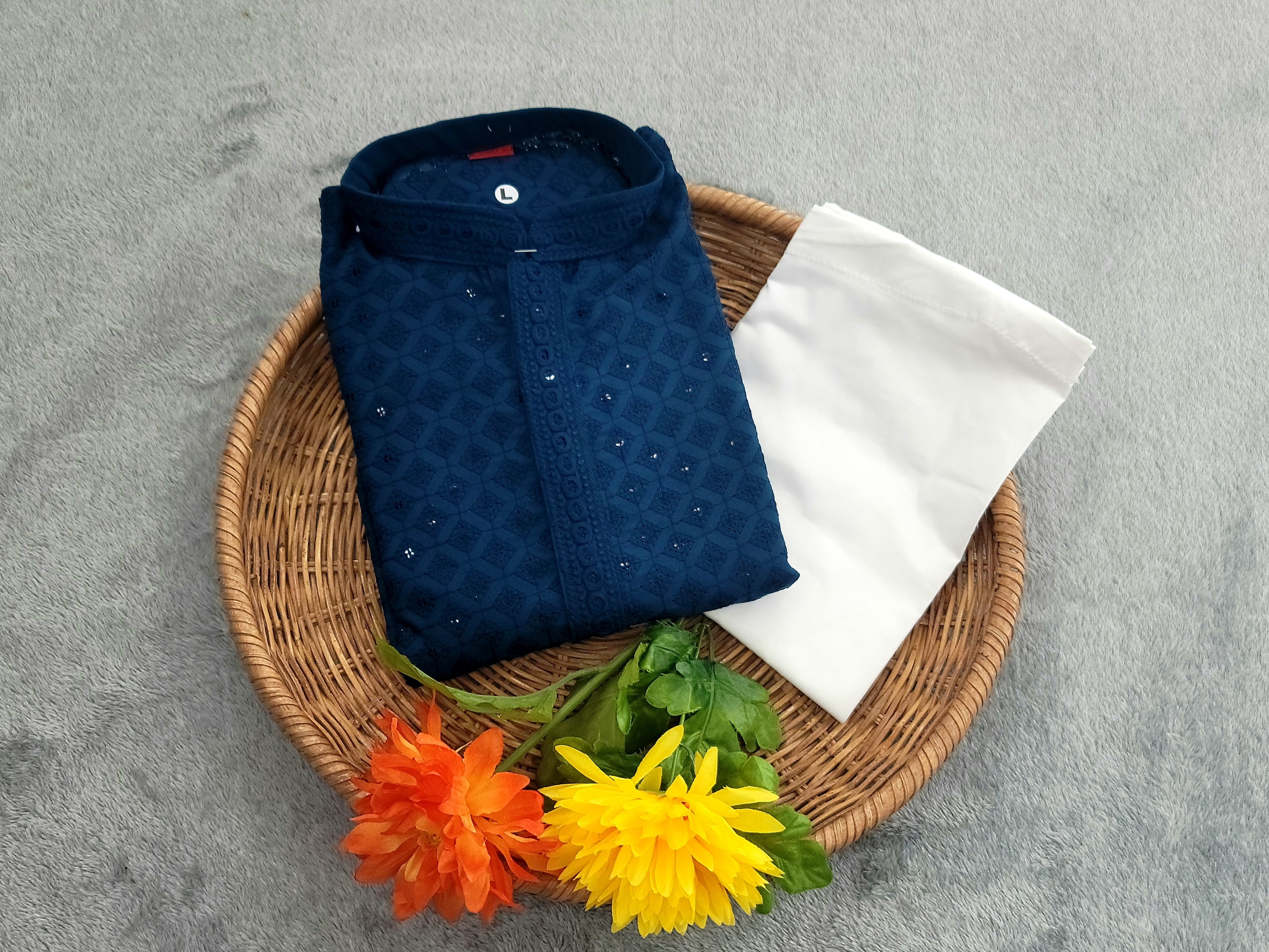 Chikan Kari Kurta - Rayon