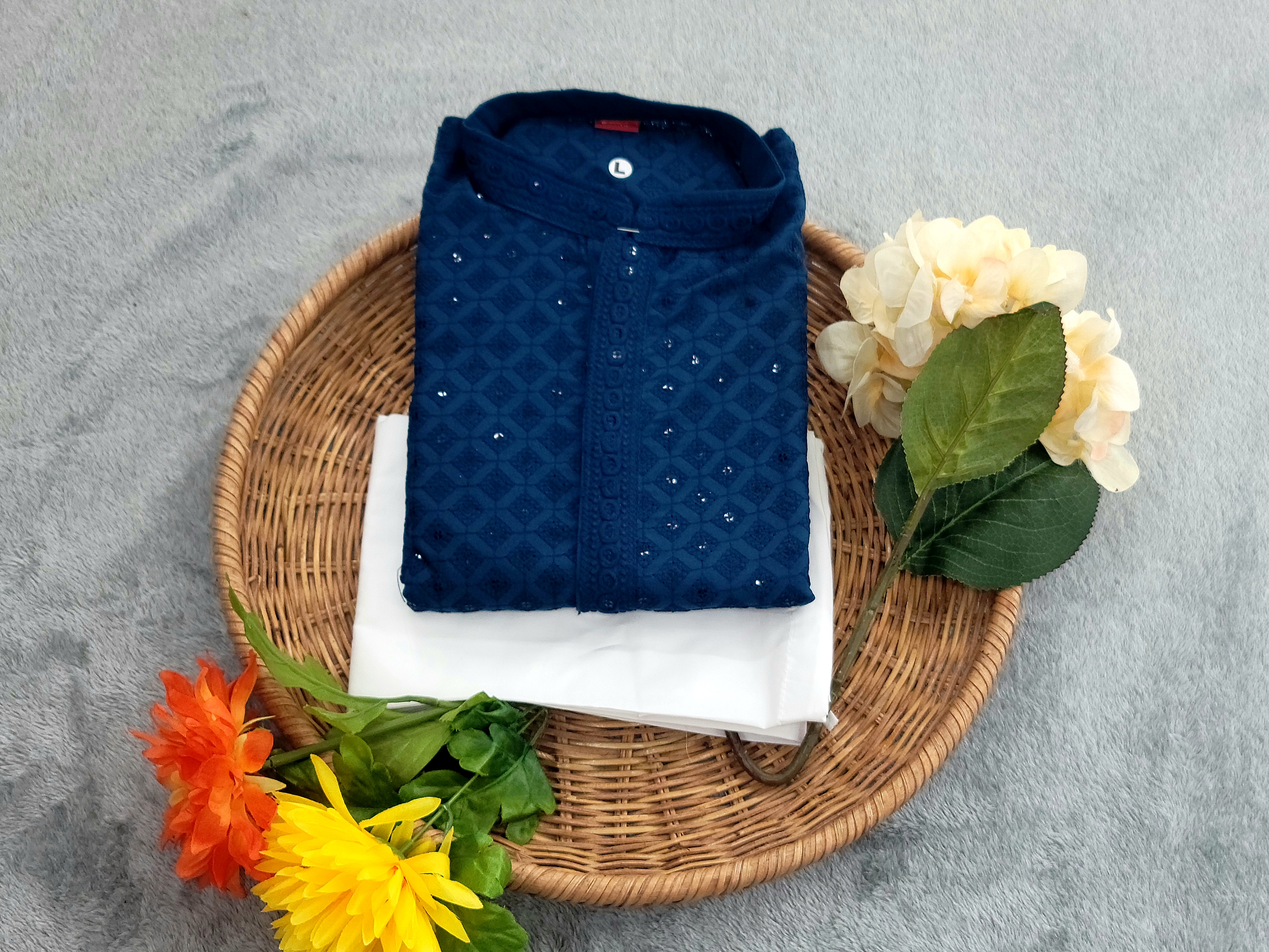 Chikan Kari Kurta - Rayon