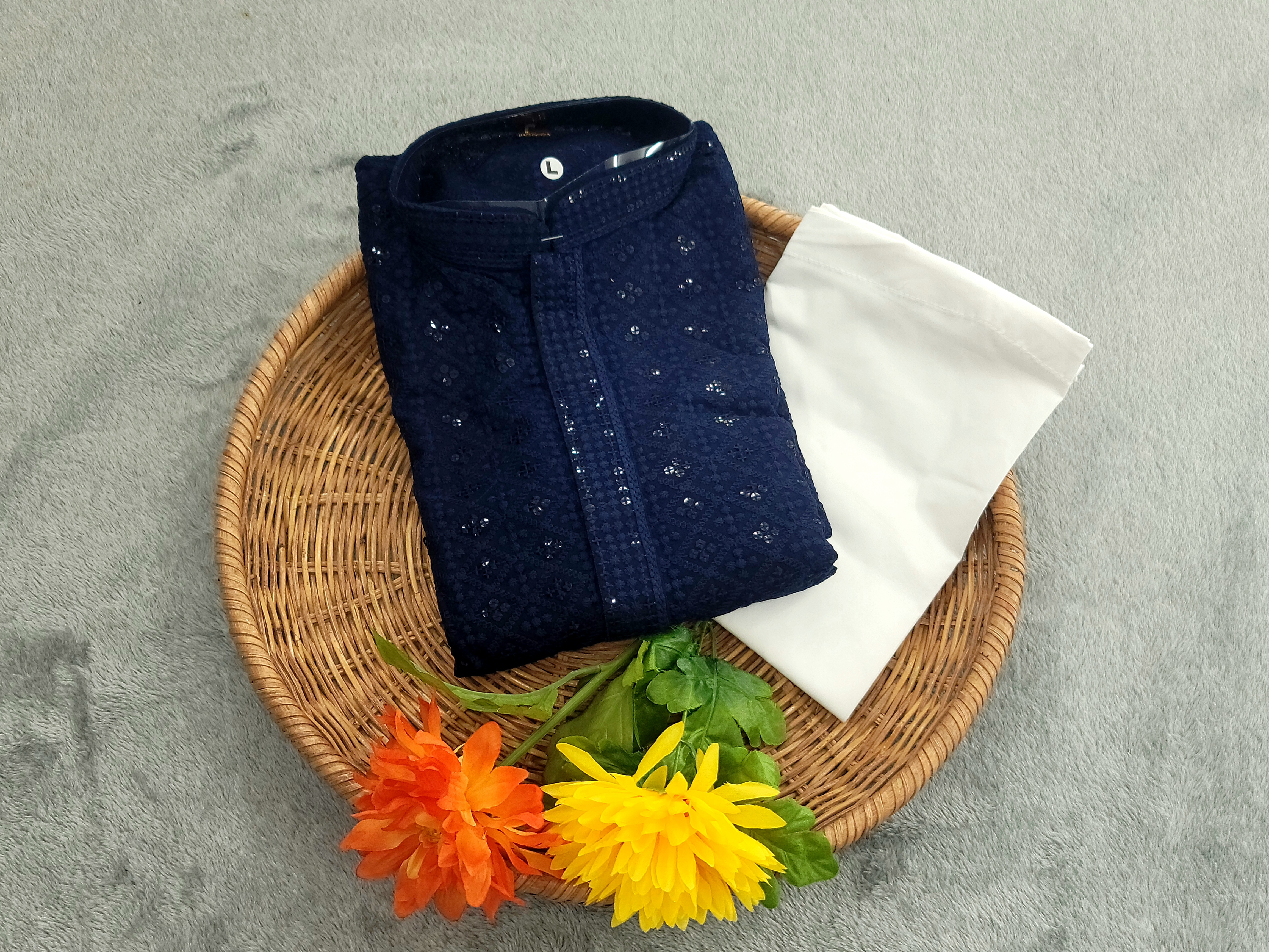 Chikan Kari Kurta - Rayon