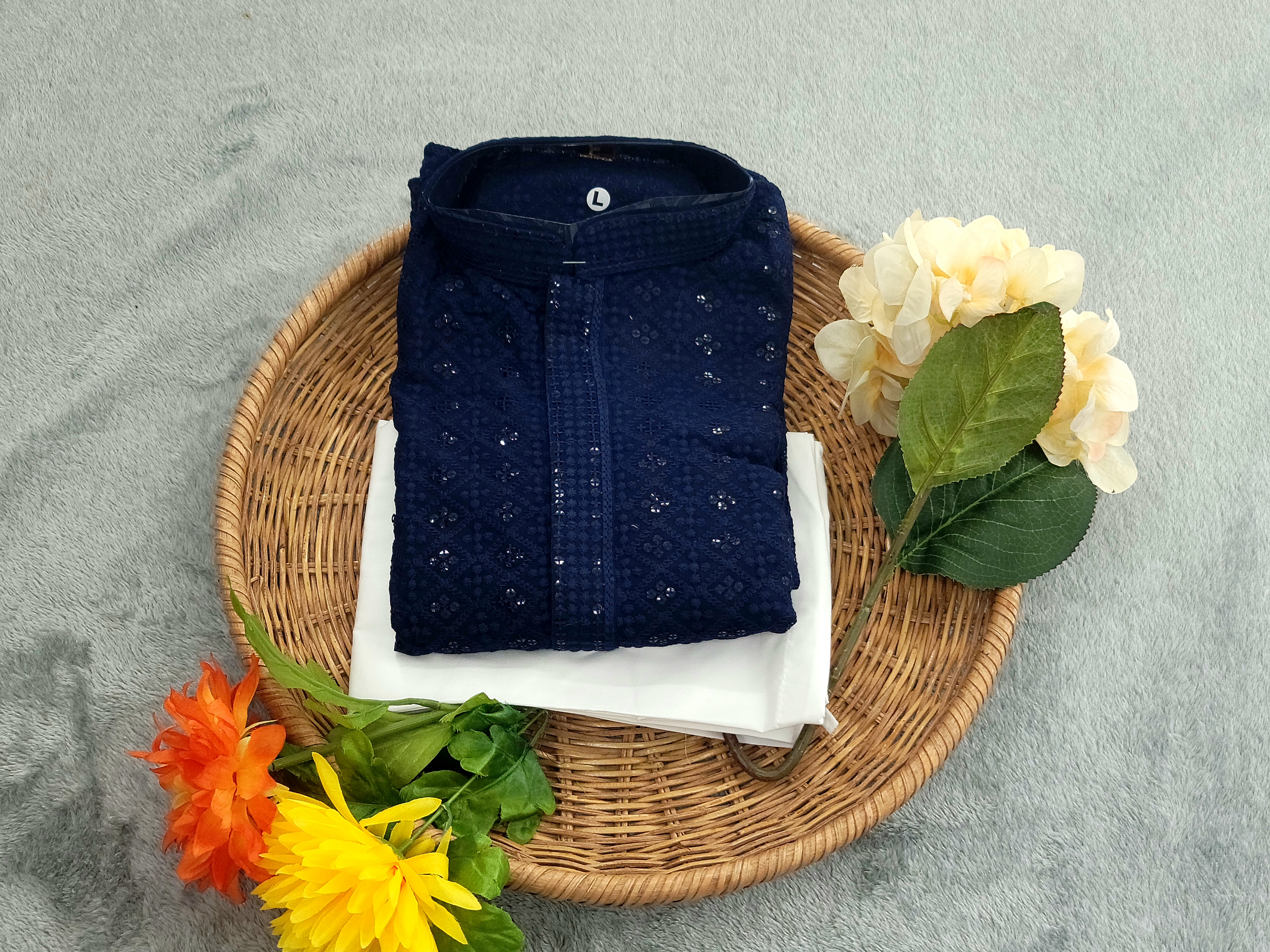 Chikan Kari Kurta - Rayon