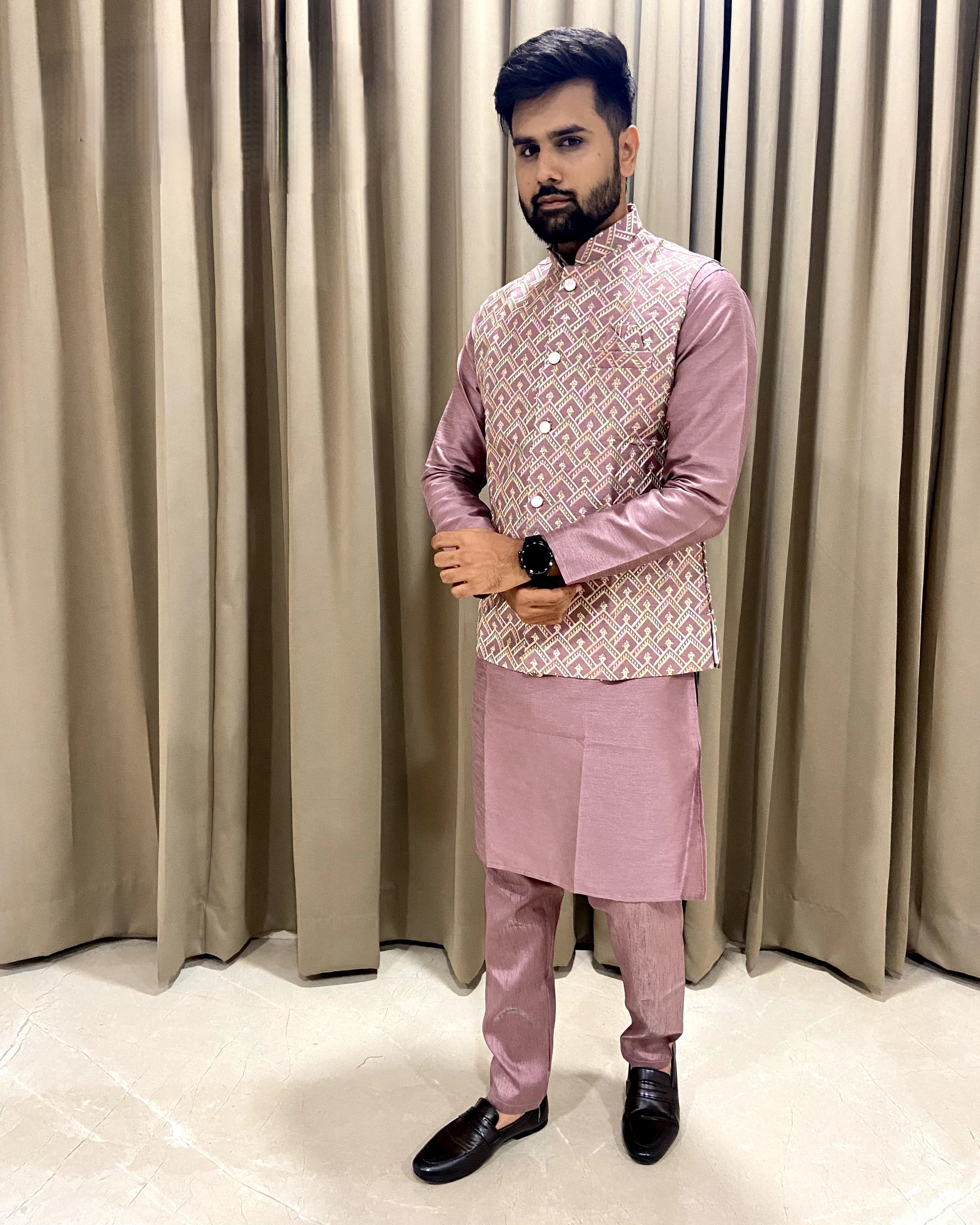 Koti Jacket Kurta - Premium Silk