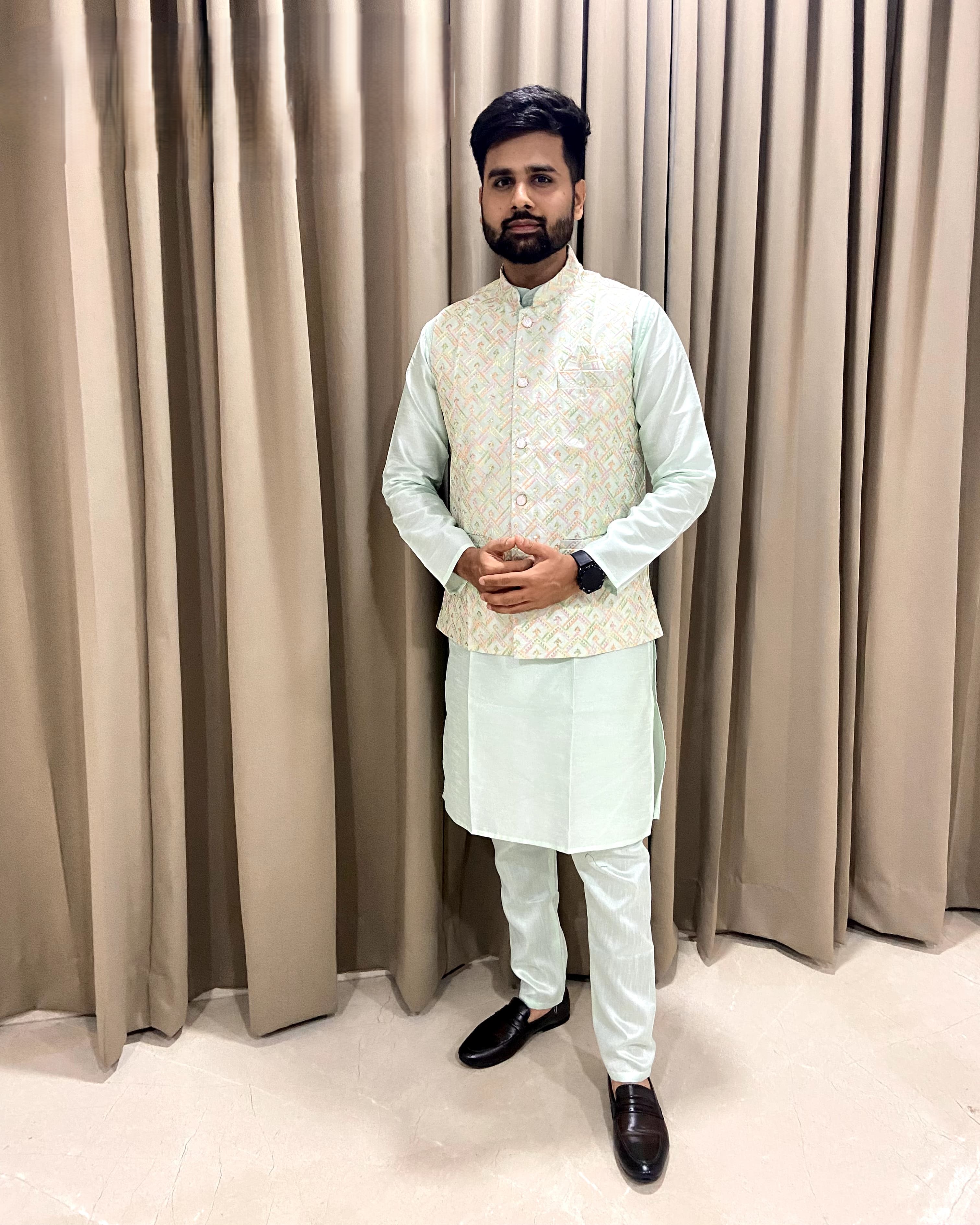 Koti Jacket Kurta - Premium Silk
