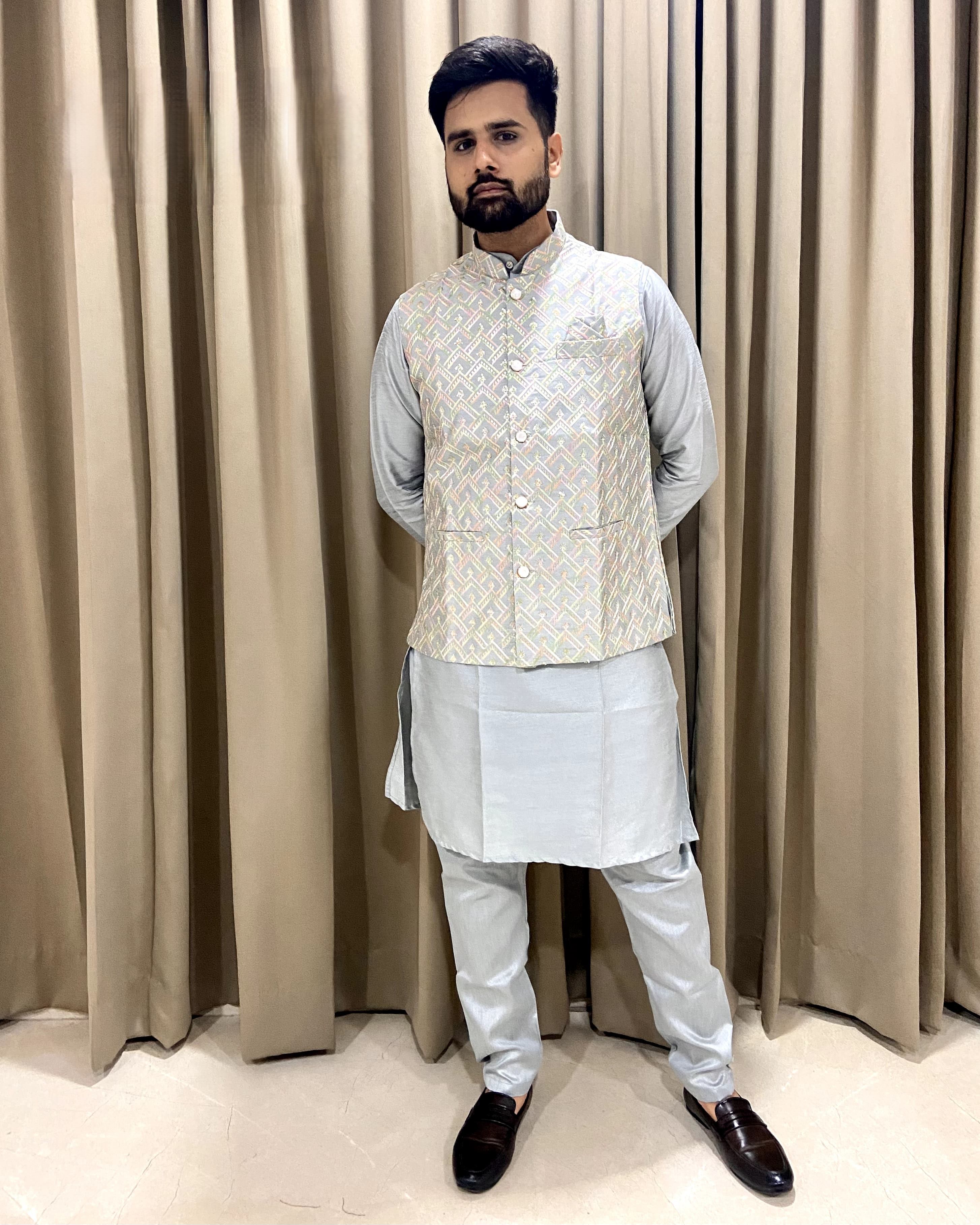 Koti Jacket Kurta - Premium Silk