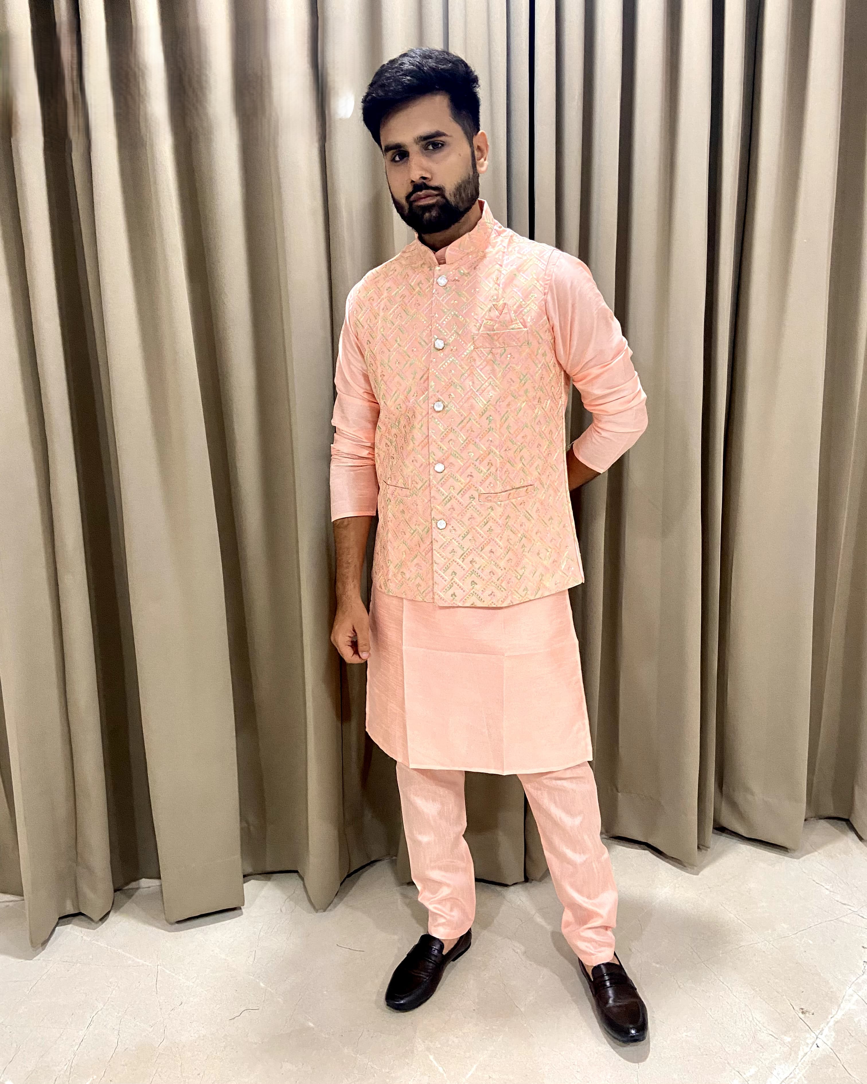 Koti Jacket Kurta - Premium Silk