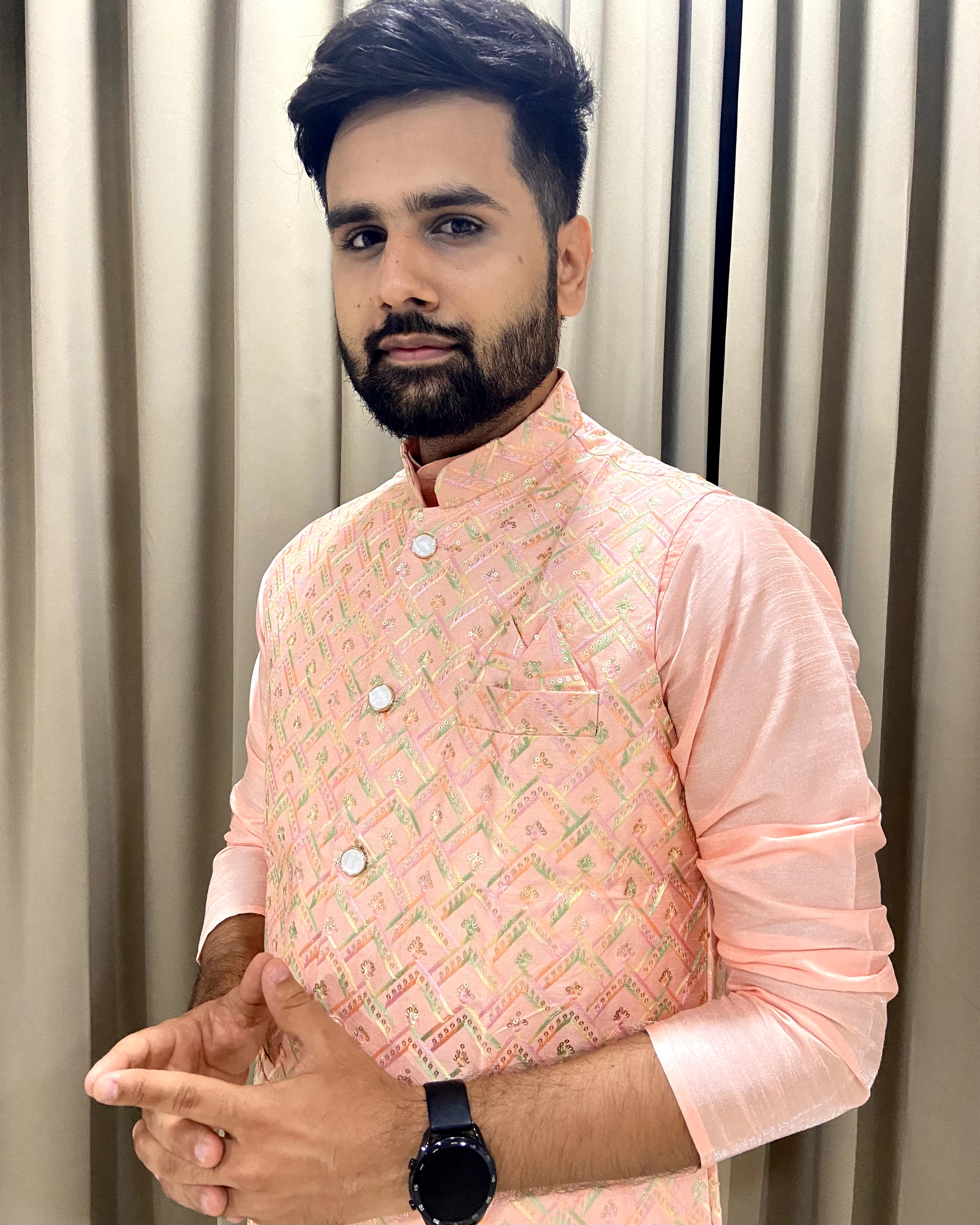 Koti Jacket Kurta - Premium Silk